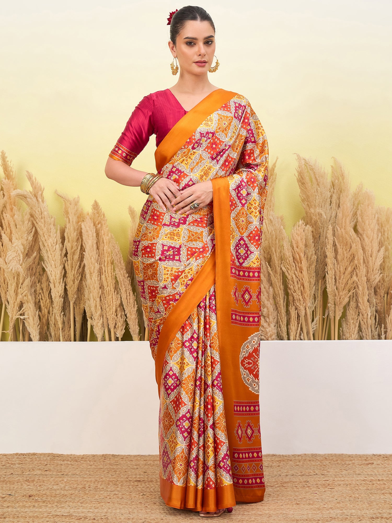 Rangrez Semi Modal Ready To Wear Pocket Saree