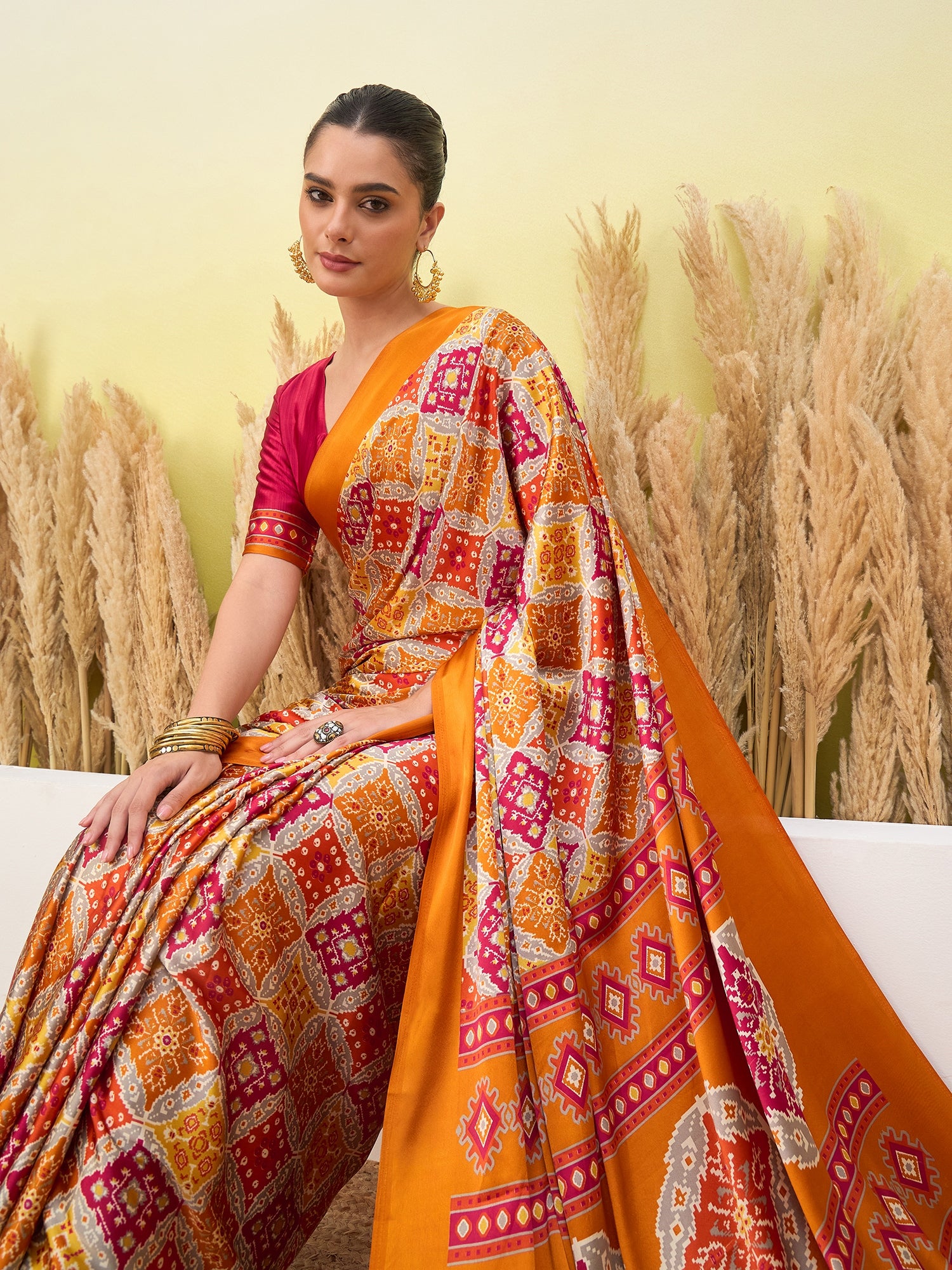 Rangrez Semi Modal Ready To Wear Pocket Saree