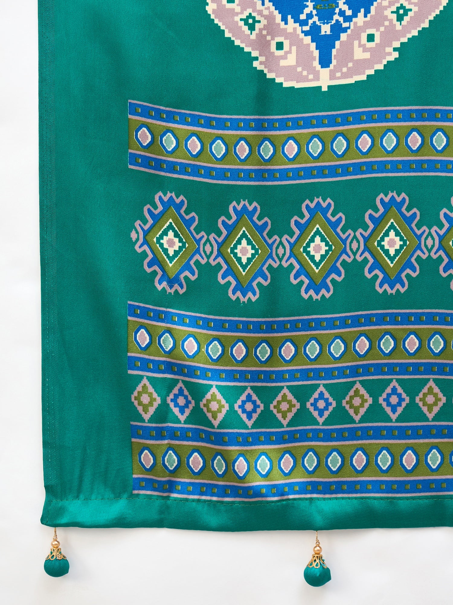 Rangrez Semi Modal (Teal) Ready To Wear Pocket Saree