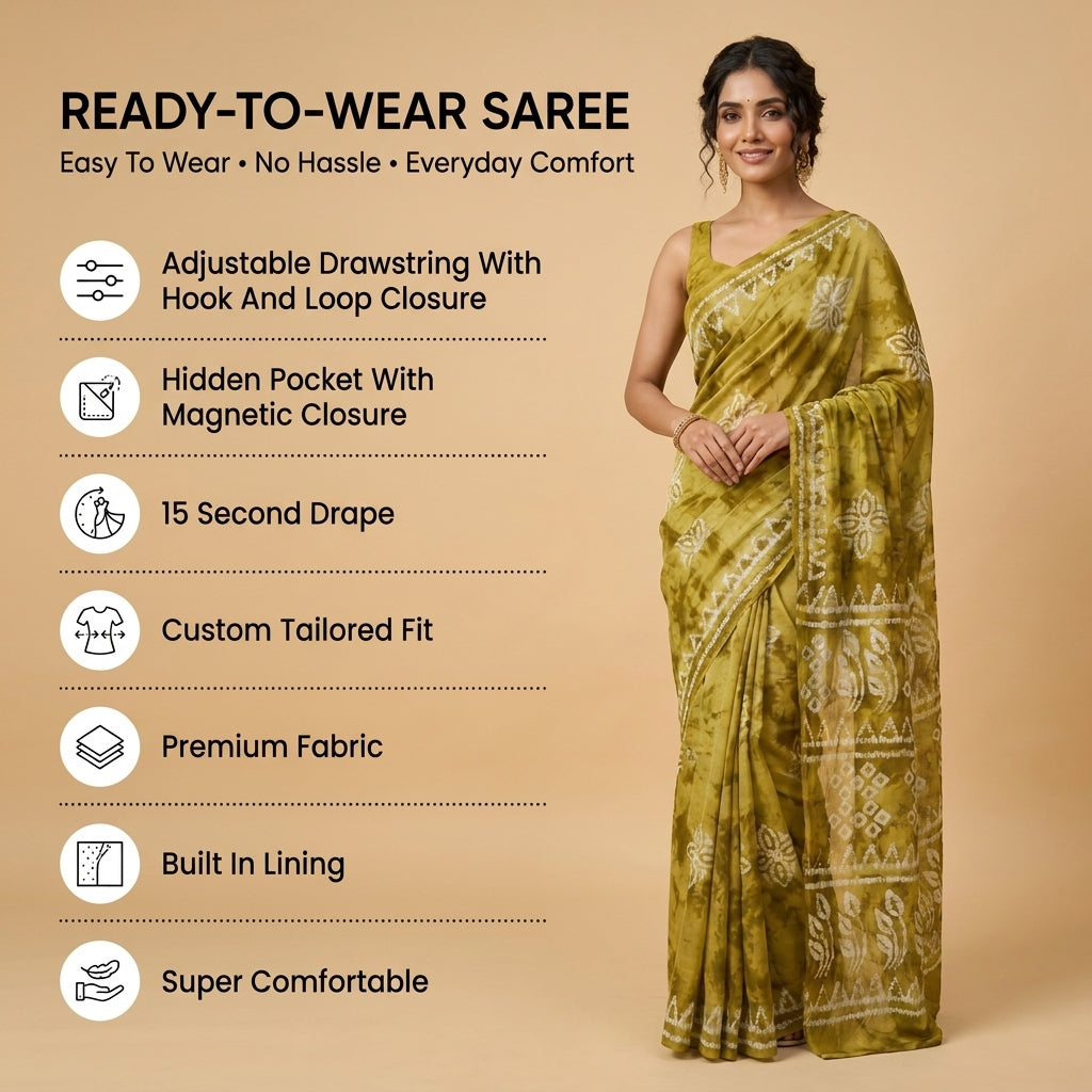 Barecotton Ready To Wear Pocket Saree