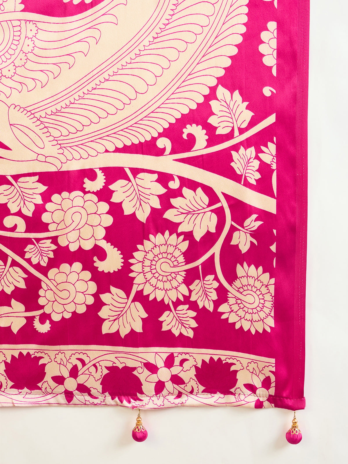 Suvarna Semi Modal Ready To Wear Pocket Saree | Pink
