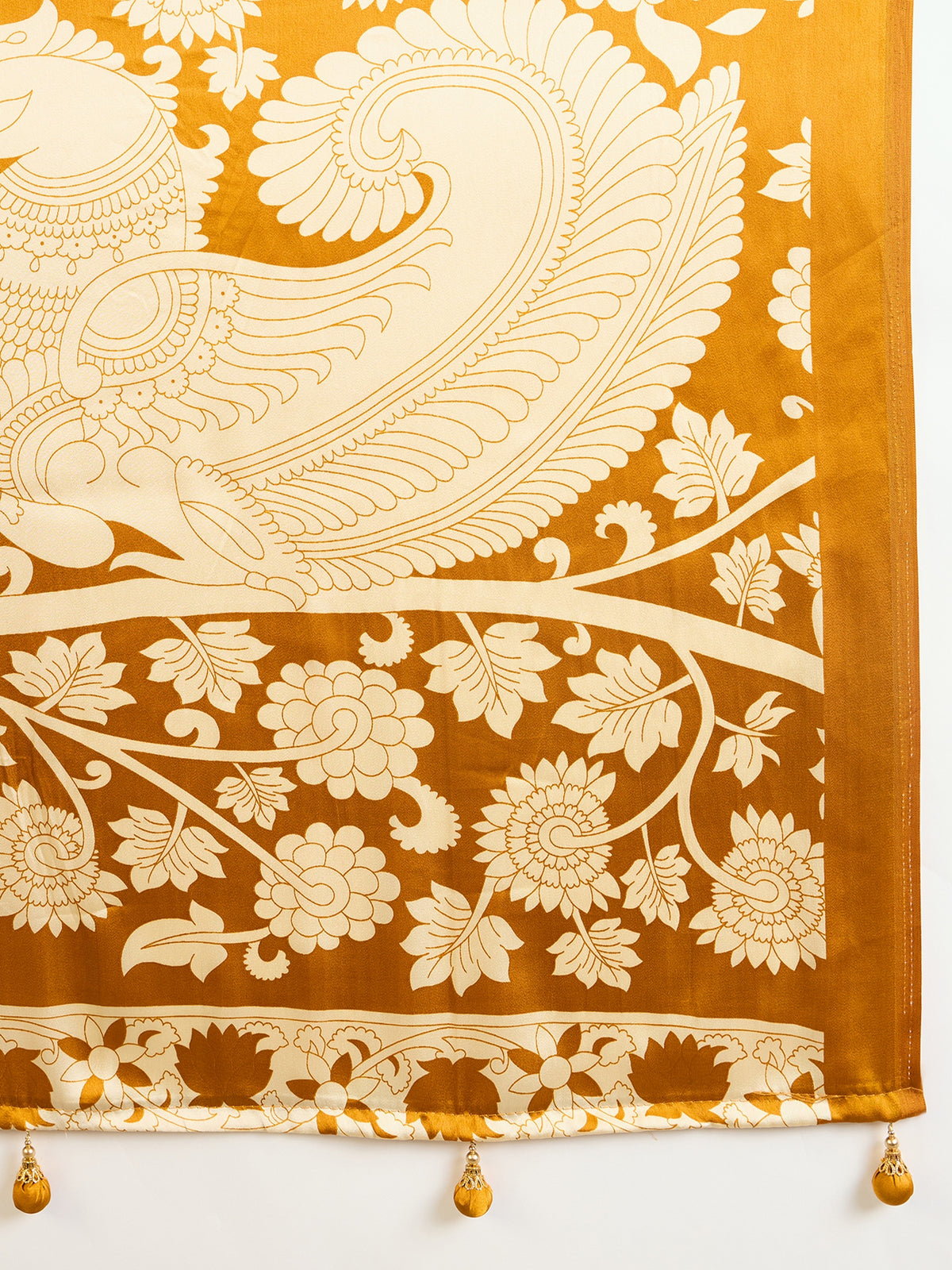 Suvarna Semi Modal Ready To Wear Pocket Saree | Mustard Yellow