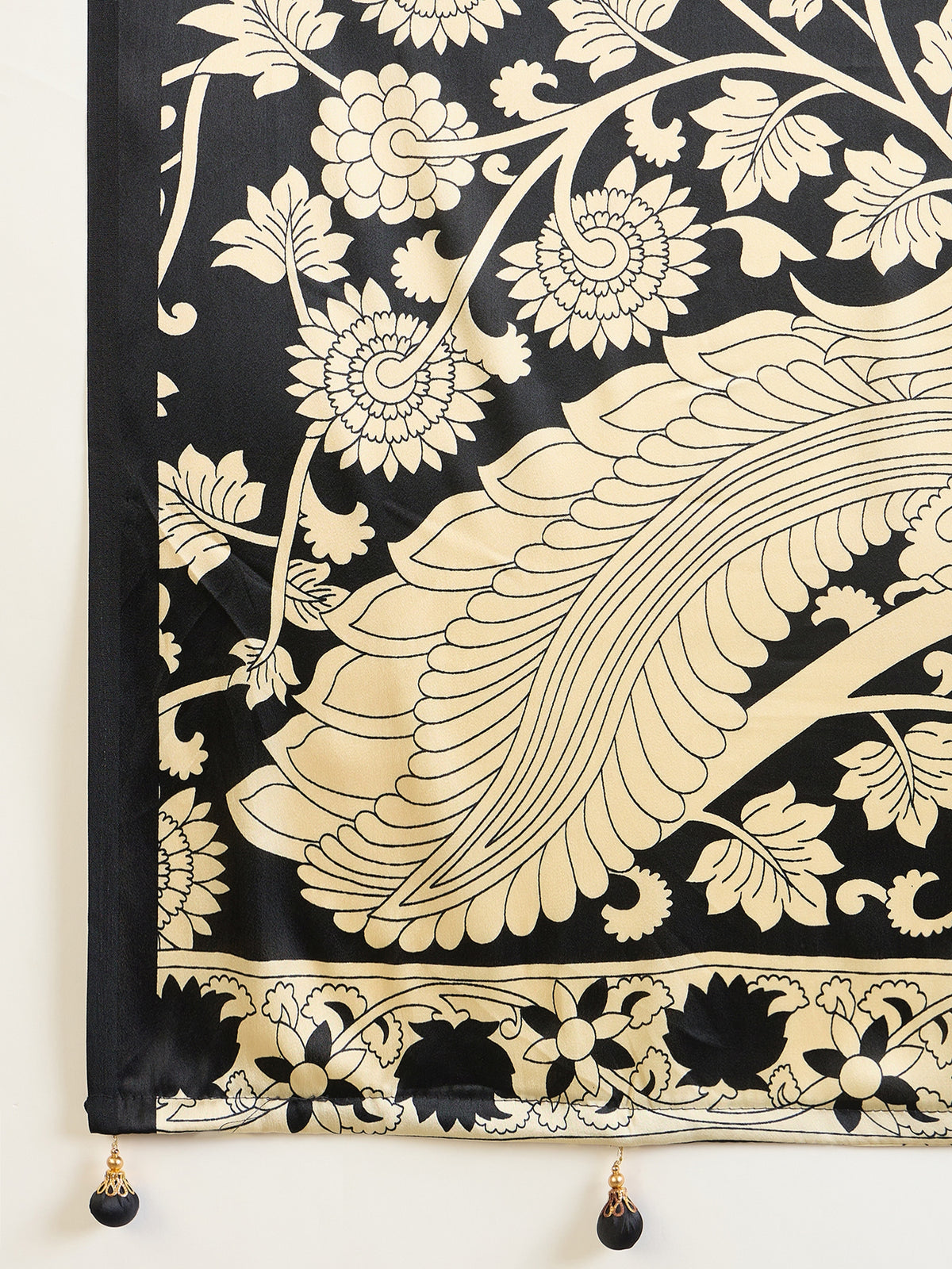 Suvarna Semi Modal Ready To Wear Pocket Sarees | Black