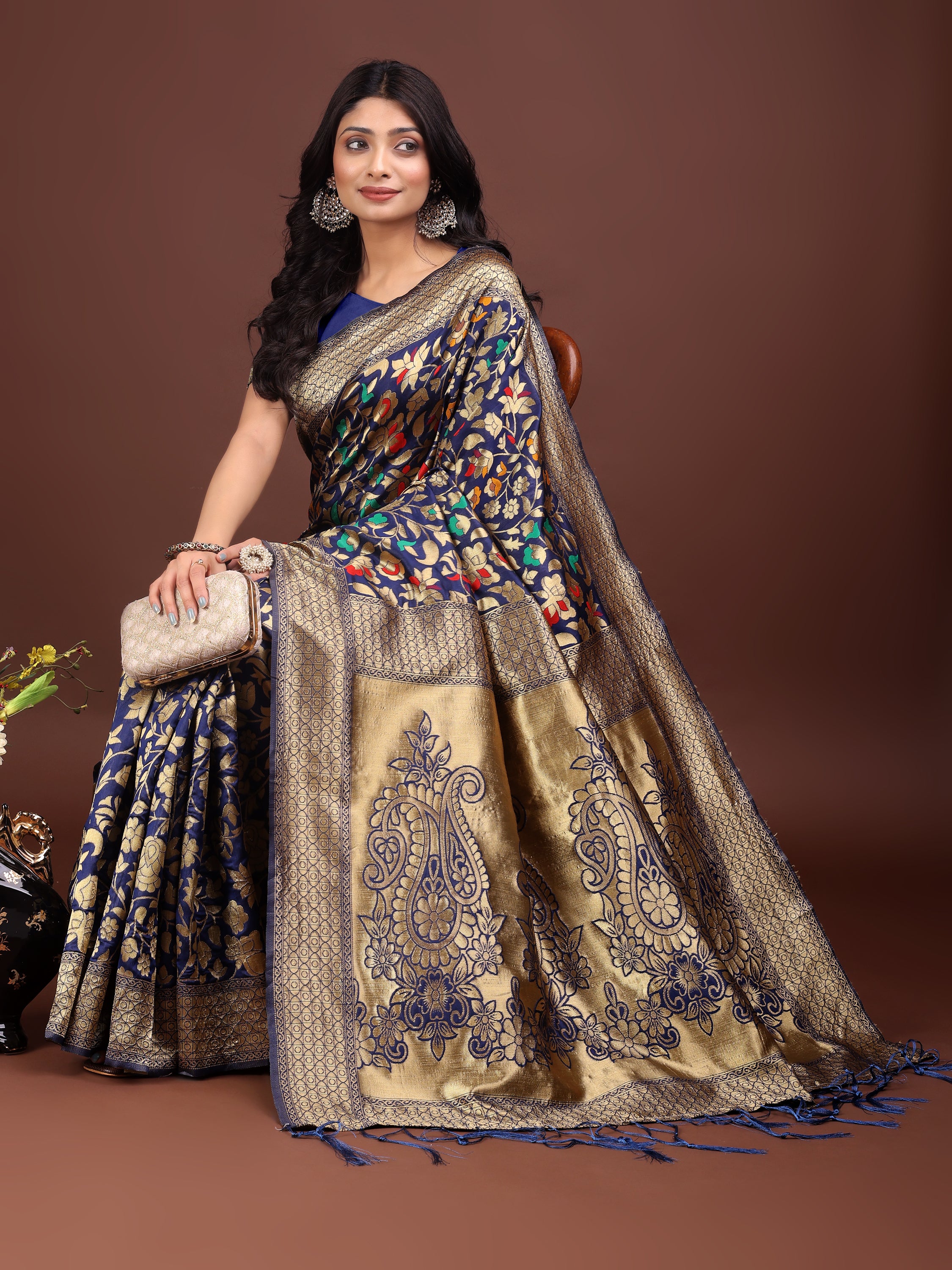 Ornate Bloom (B) Ready To Wear Pocket Saree