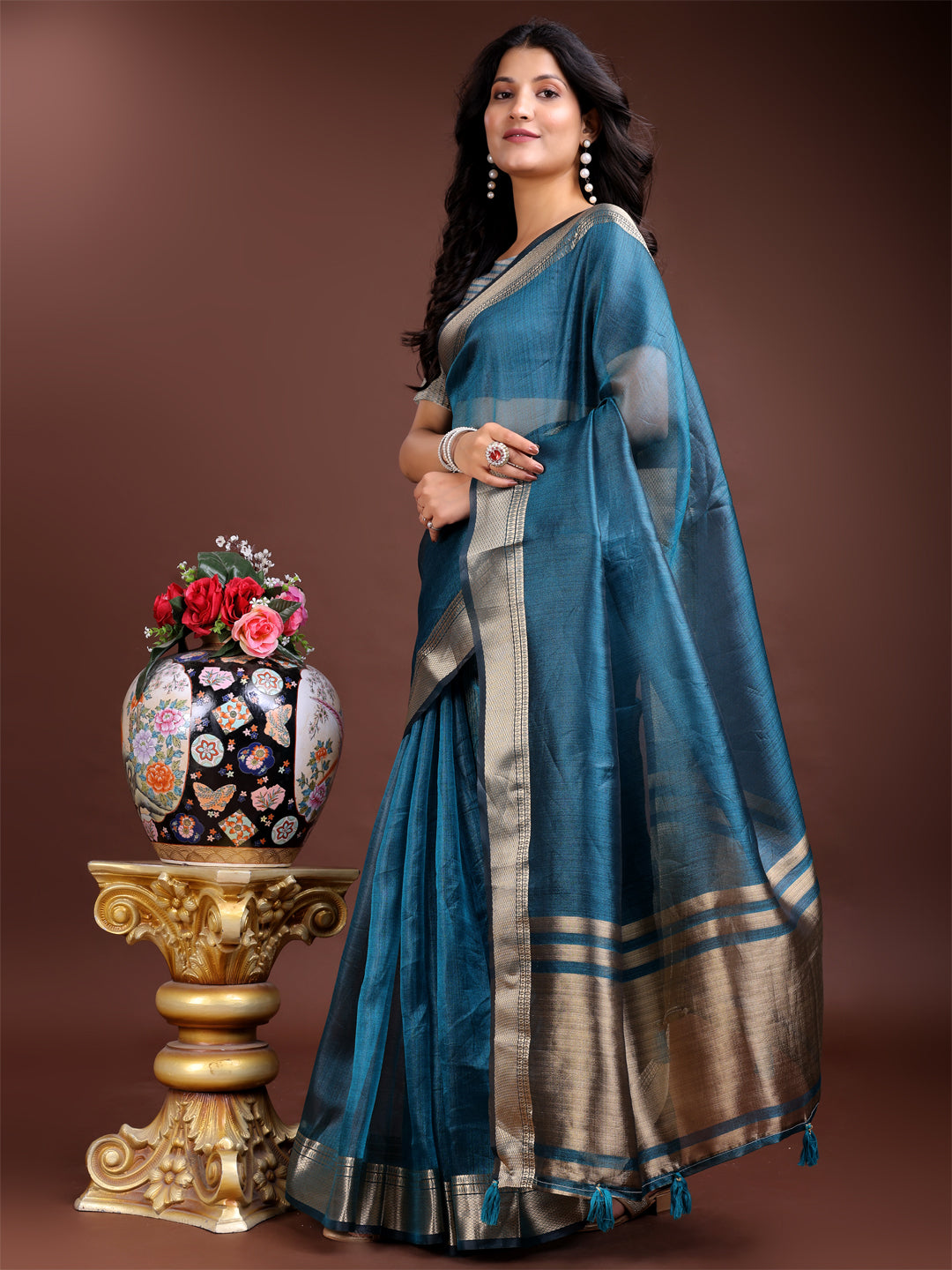 Sheer Breeze Organza (C) Ready To Wear Pocket Saree