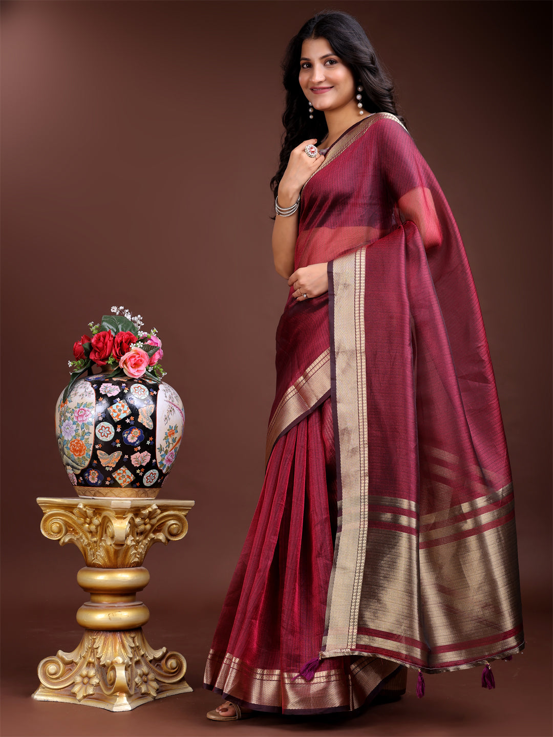 Sheer Breeze Organza (A) Ready To Wear Pocket Saree