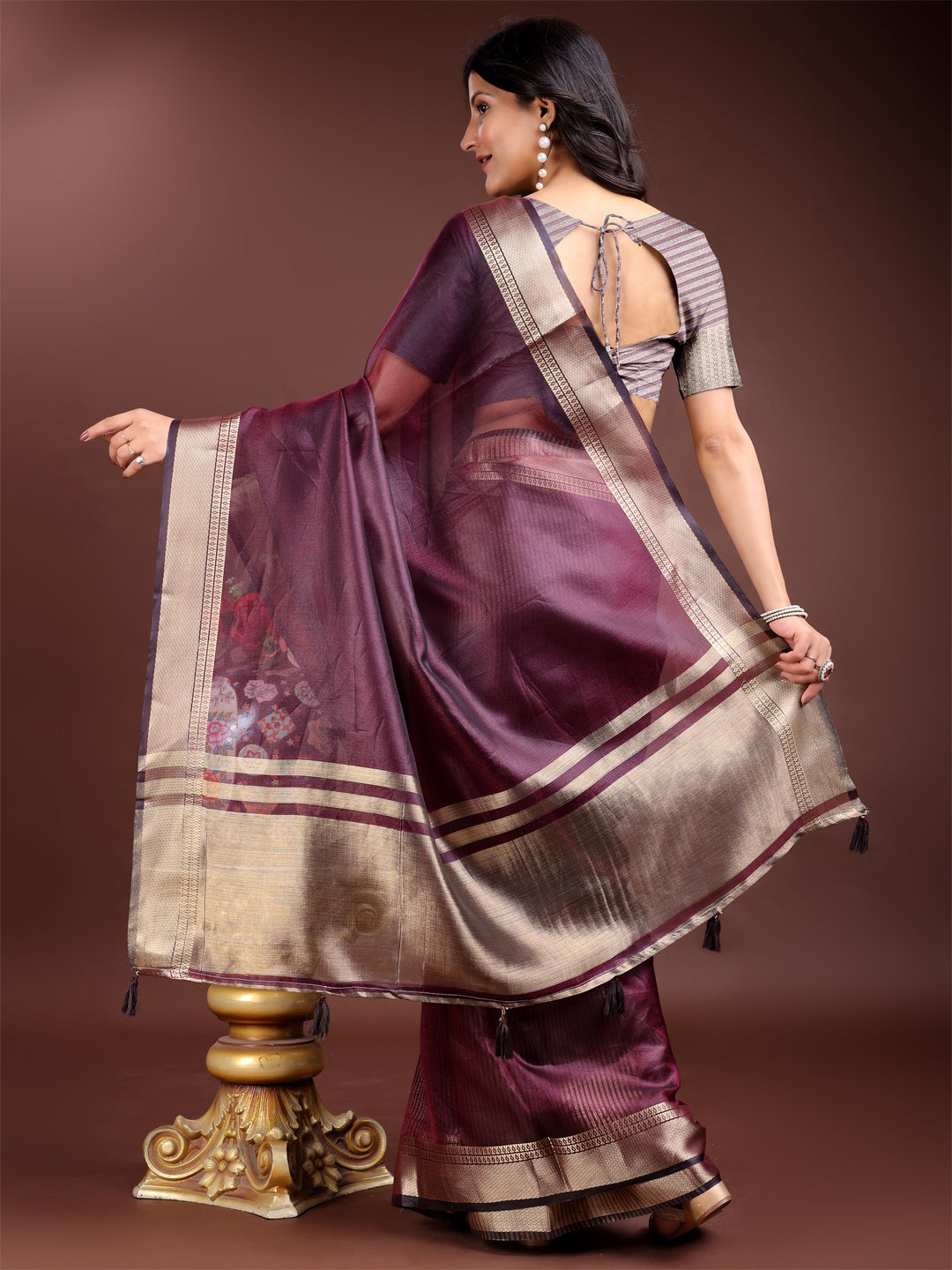 Sheer Breeze Organza (D) Ready To Wear Pocket Saree