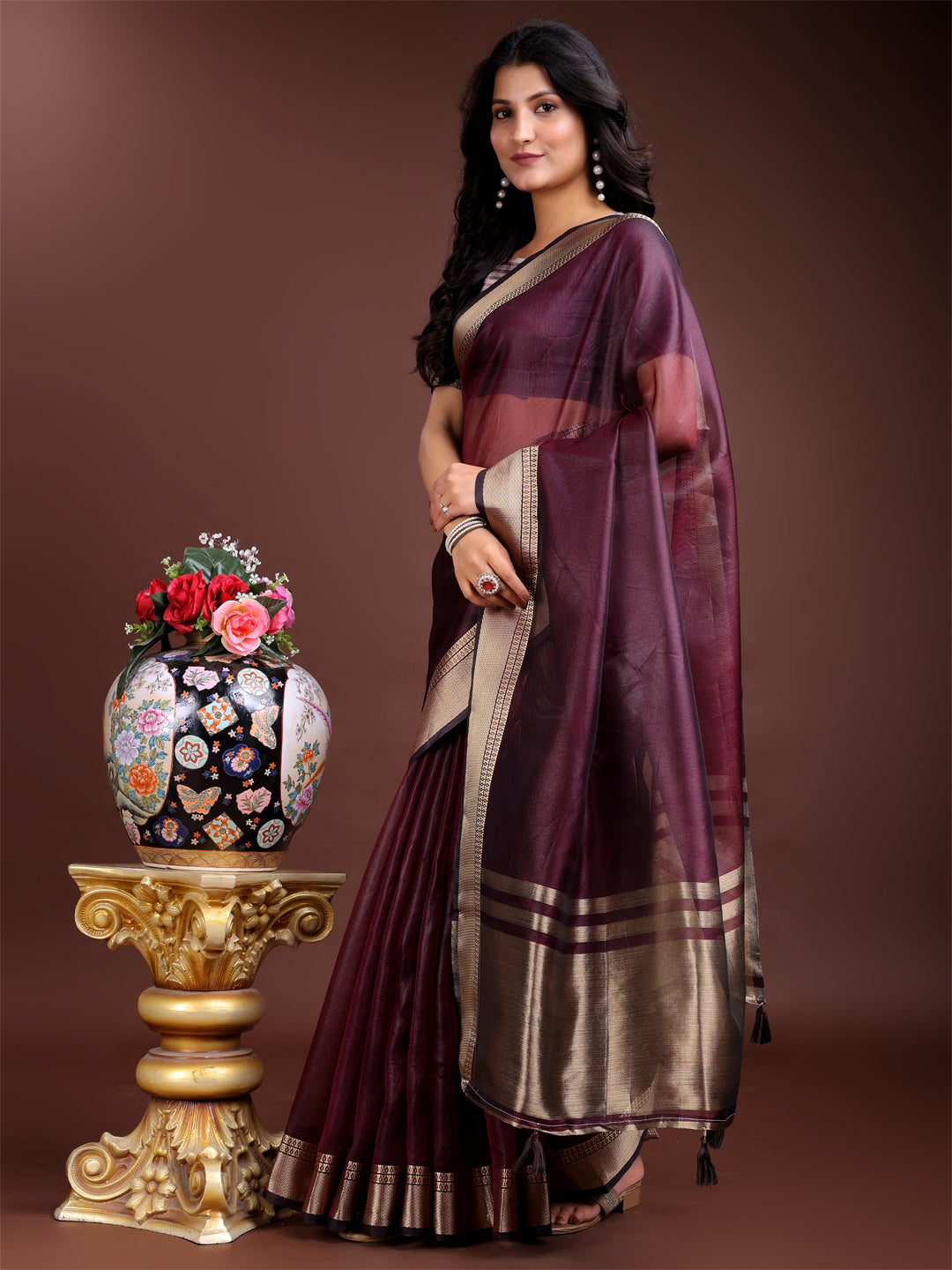 Sheer Breeze Organza (D) Ready To Wear Pocket Saree