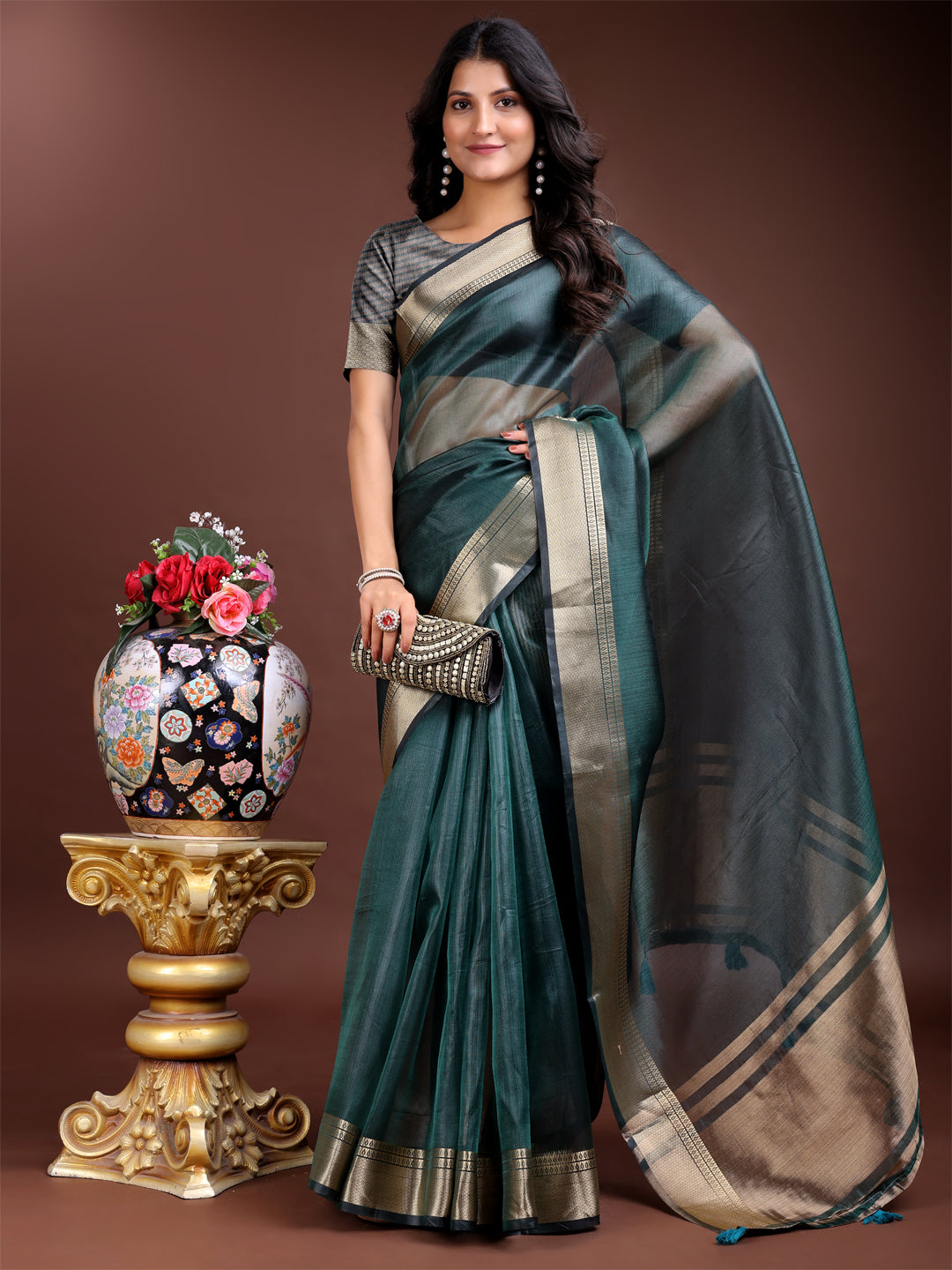 Sheer Breeze Organza (B) Ready To Wear Pocket Saree