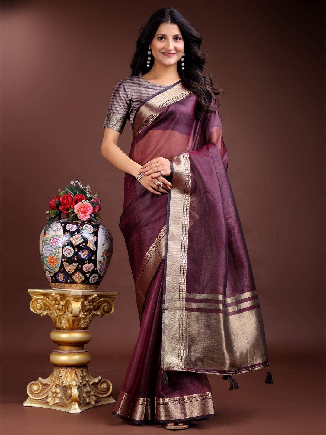Sheer Breeze Organza (D) Ready To Wear Pocket Saree