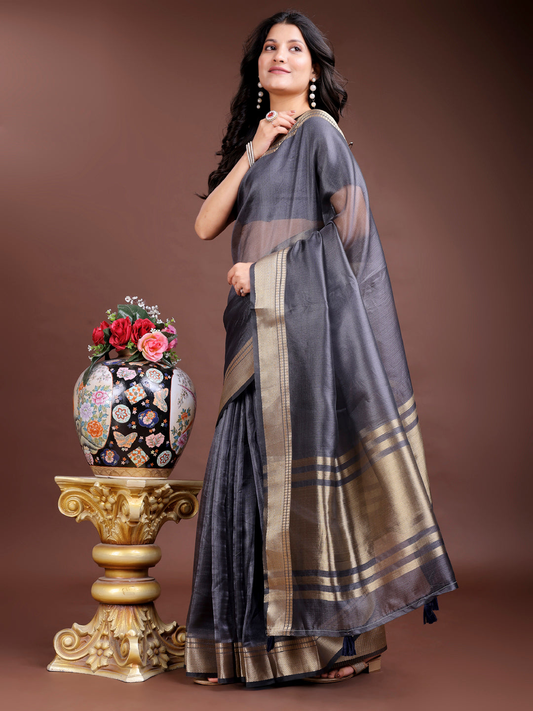 Sheer Breeze Organza (E) Ready To Wear Pocket Saree