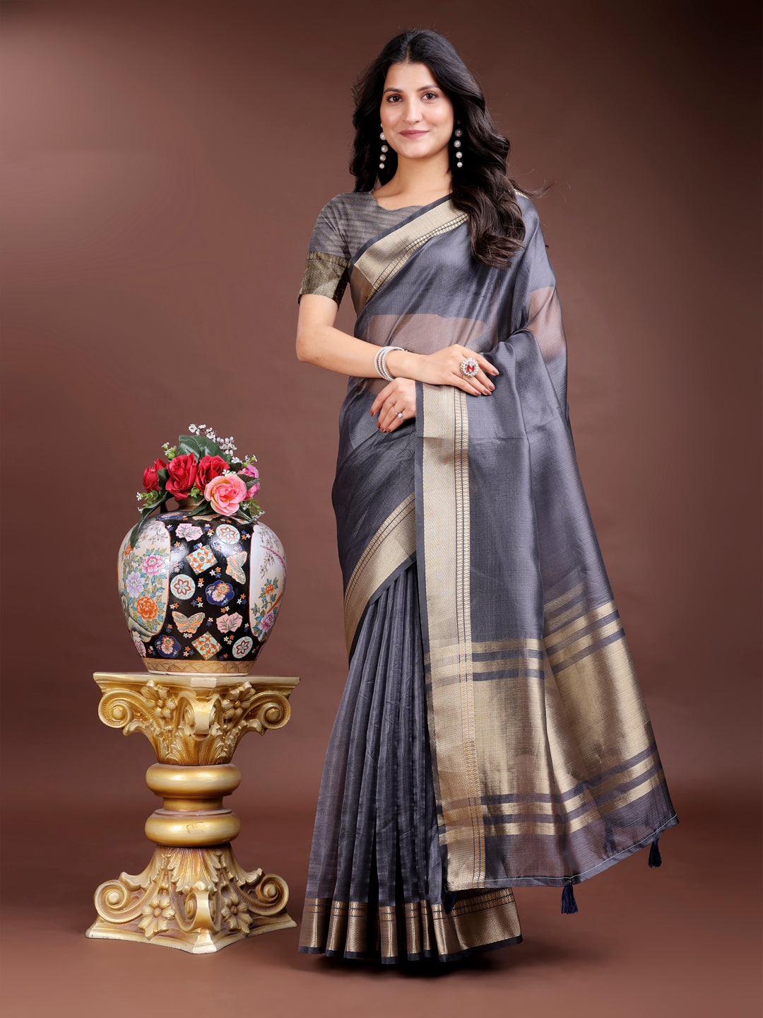 Sheer Breeze Organza (E) Ready To Wear Pocket Saree