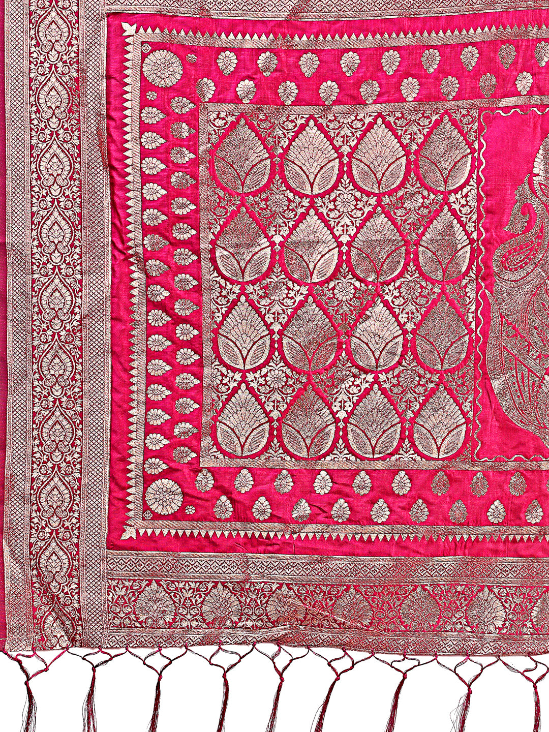 Regalia Silk Magenta Ready To Wear Pocket Saree
