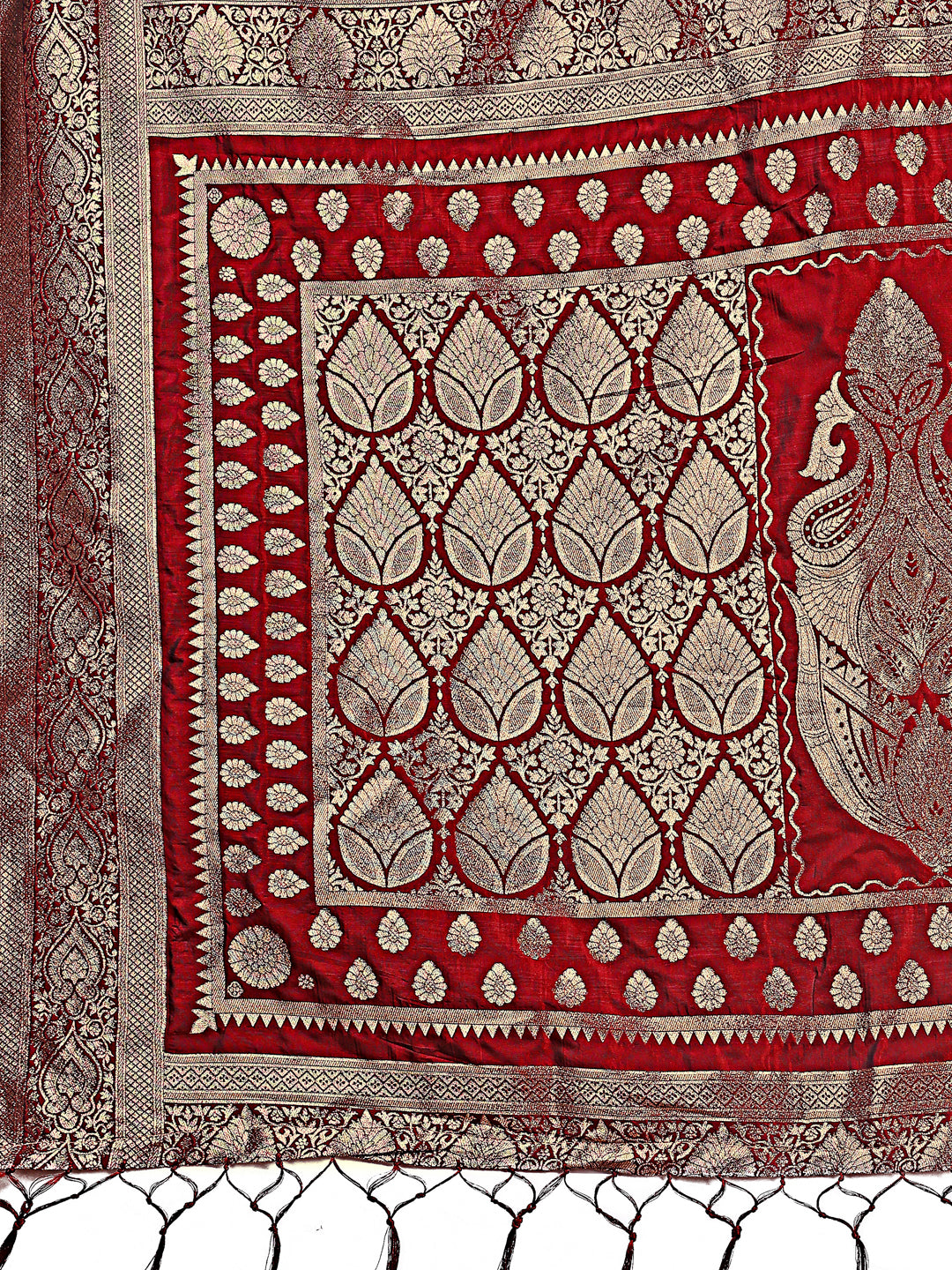 Regalia Silk Maroon Ready To Wear Pocket Saree