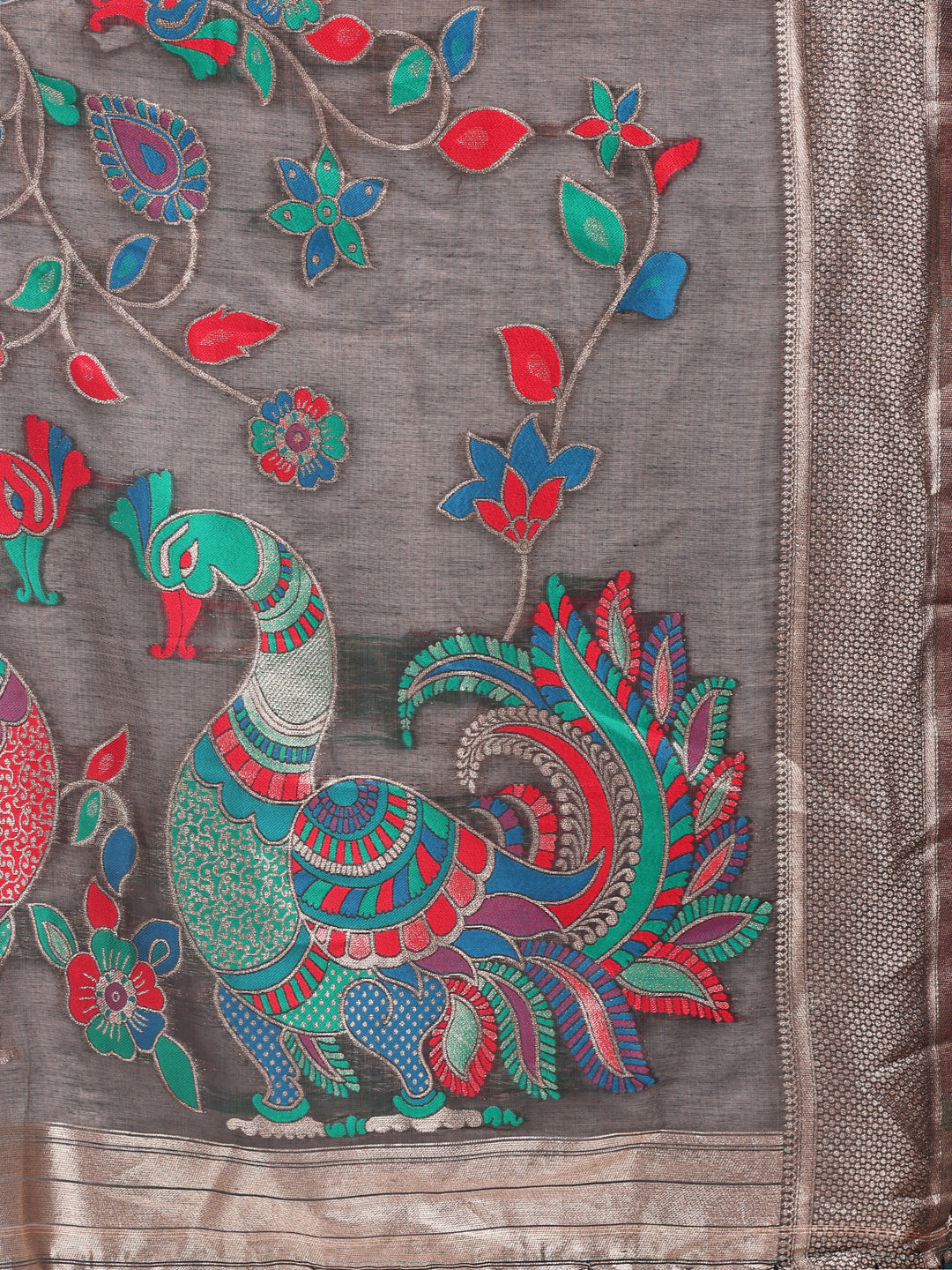 Mayurika Linen Cotton (Grey) Ready To Wear Pocket Saree
