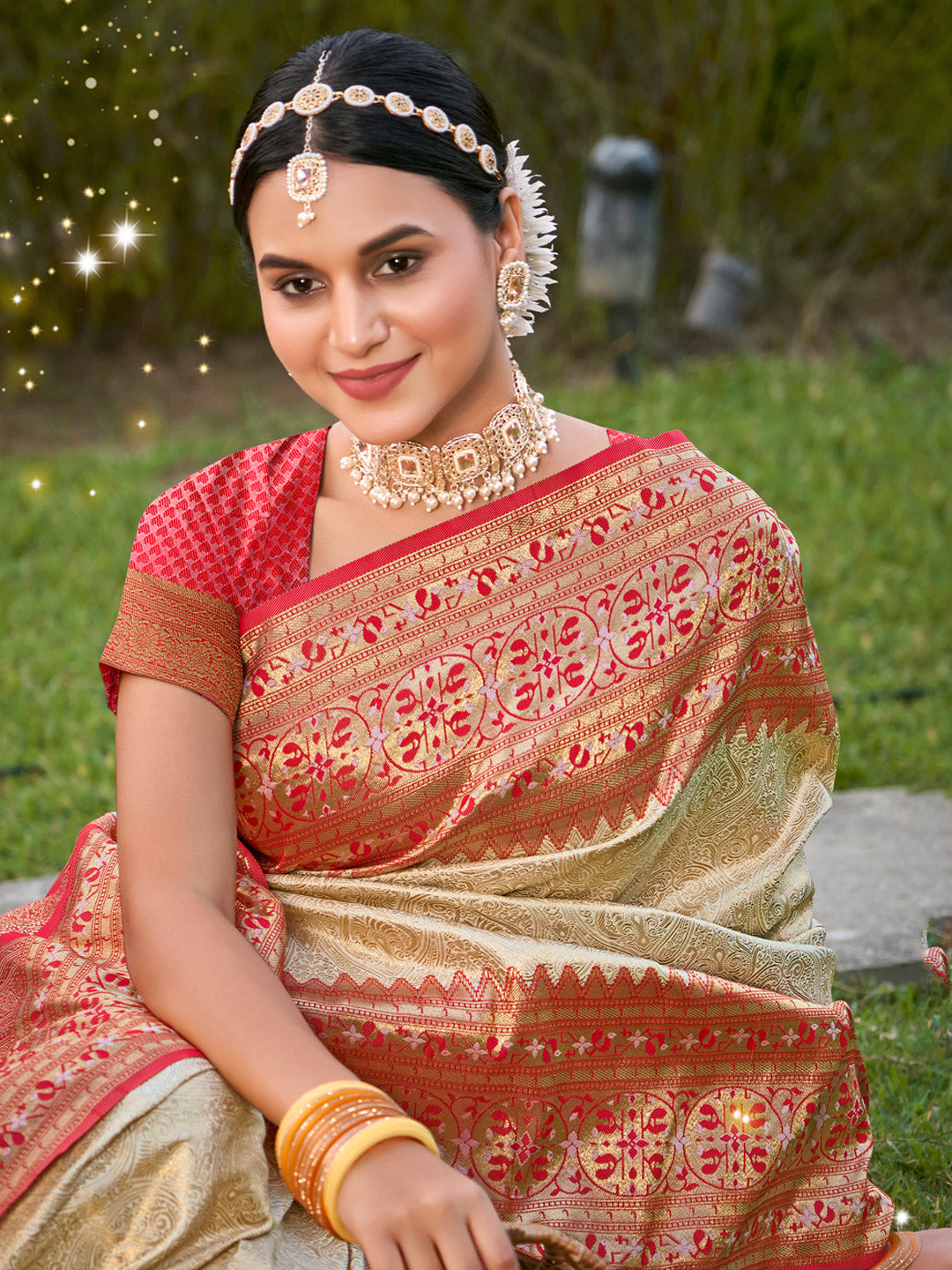 Subtle Splendor Banarasi Silk Ready To Wear Pocket Saree