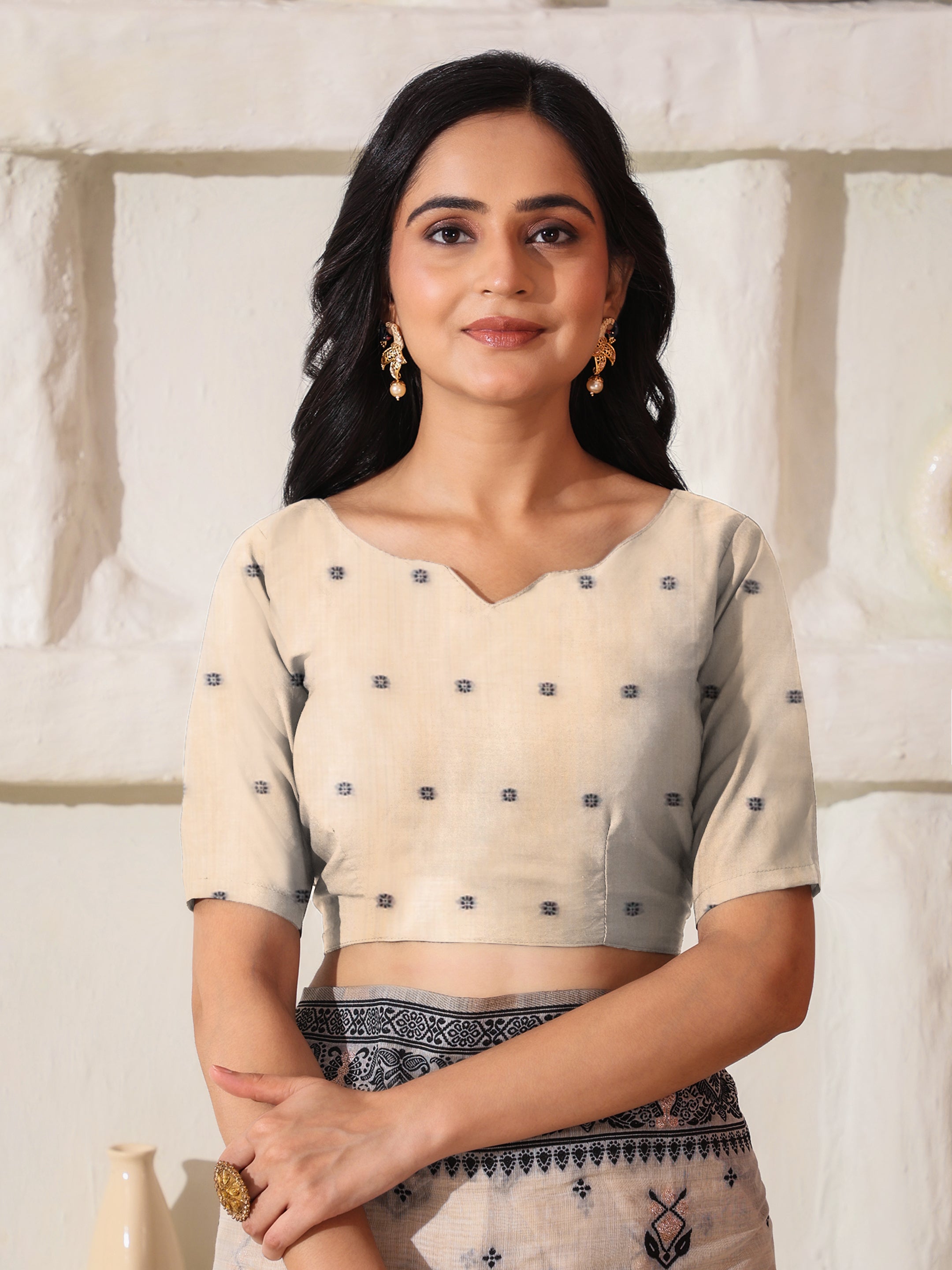 Charcoal Charm Linen Cotton Ready To Wear Pocket Saree