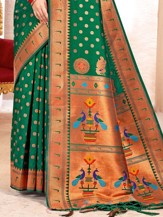 Regal Radiance (C) Powerloom Paithani Silk Ready To Wear Pocket Saree