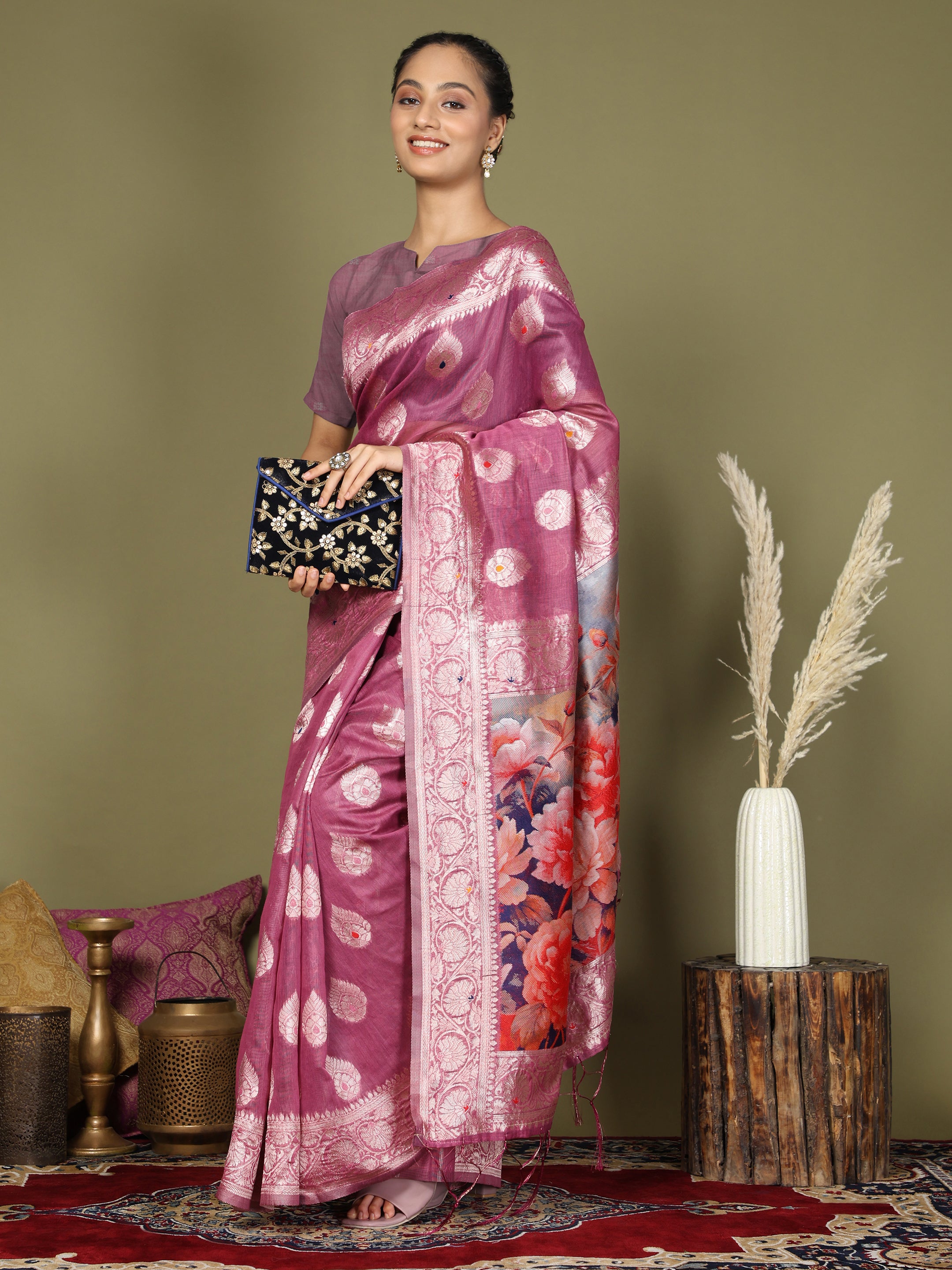 Florenza Linen Cotton (B) Ready To Wear Pocket Saree