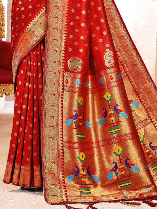 Regal Radiance (A) Powerloom Paithani Silk Ready To Wear Pocket Saree