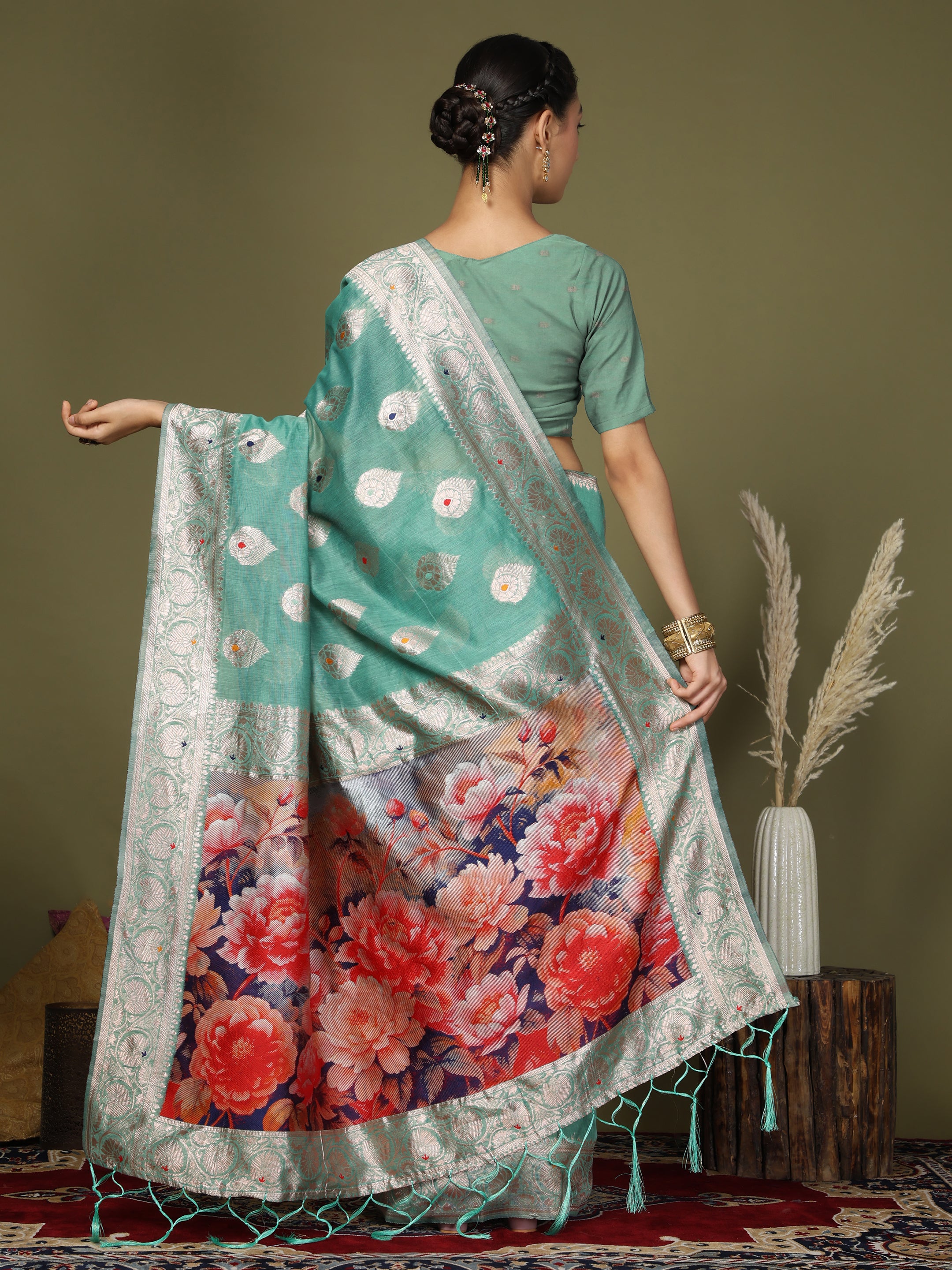Florenza Linen Cotton (C) Ready To Wear Pocket Saree