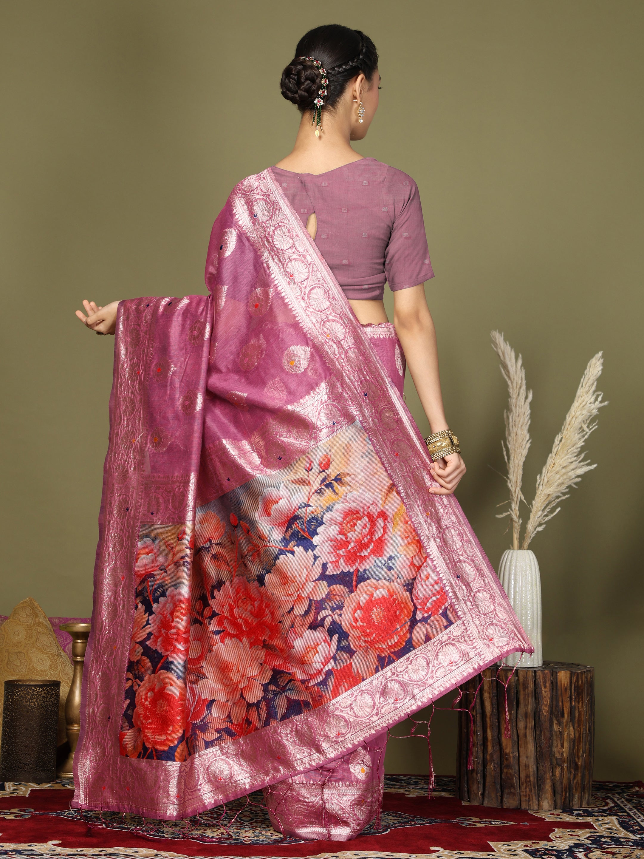Florenza Linen Cotton (B) Ready To Wear Pocket Saree
