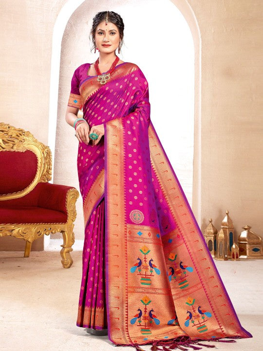 Regal Radiance (E) Powerloom Paithani Silk Ready To Wear Pocket Saree