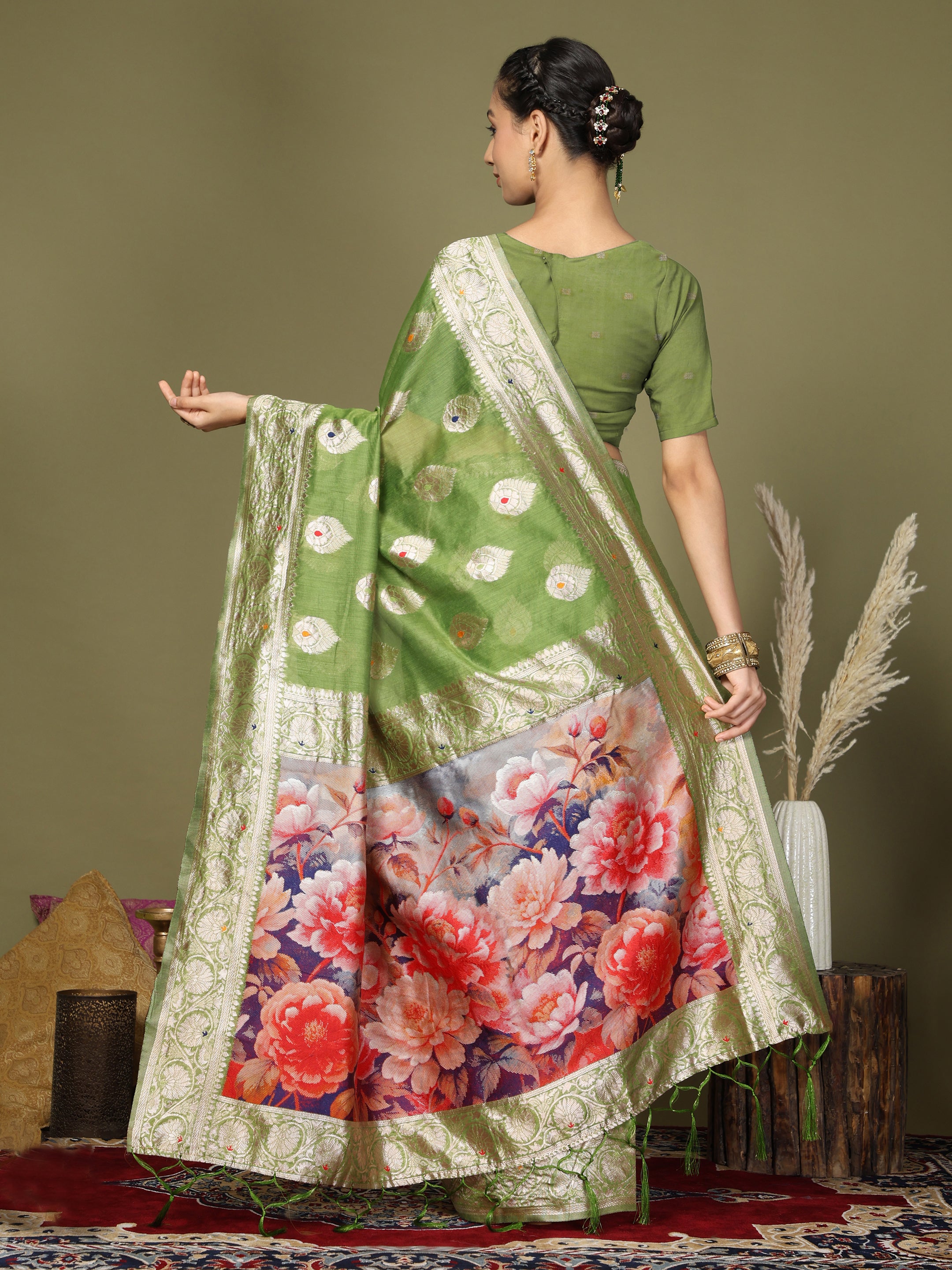 Florenza Linen Cotton (A) Ready To Wear Pocket Saree