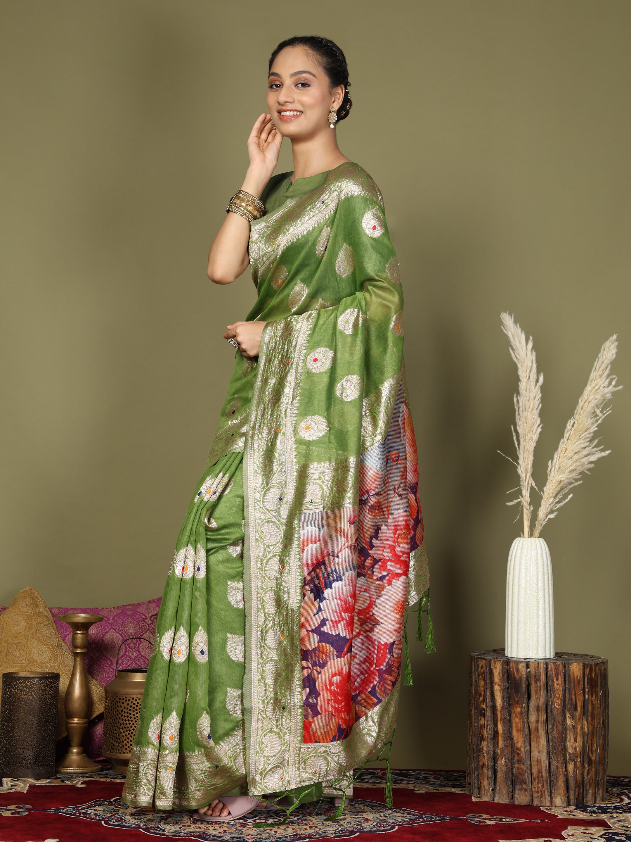 Florenza Linen Cotton (A) Ready To Wear Pocket Saree