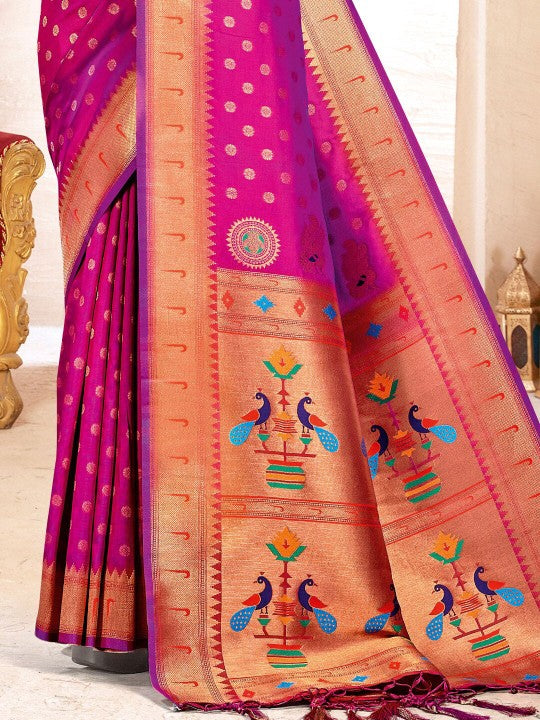 Regal Radiance (E) Powerloom Paithani Silk Ready To Wear Pocket Saree