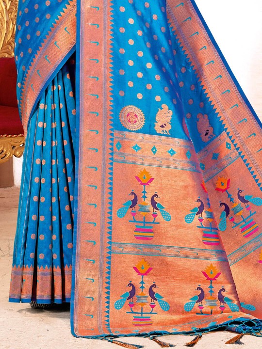 Regal Radiance (D) Powerloom Paithani Silk Ready To Wear Pocket Saree