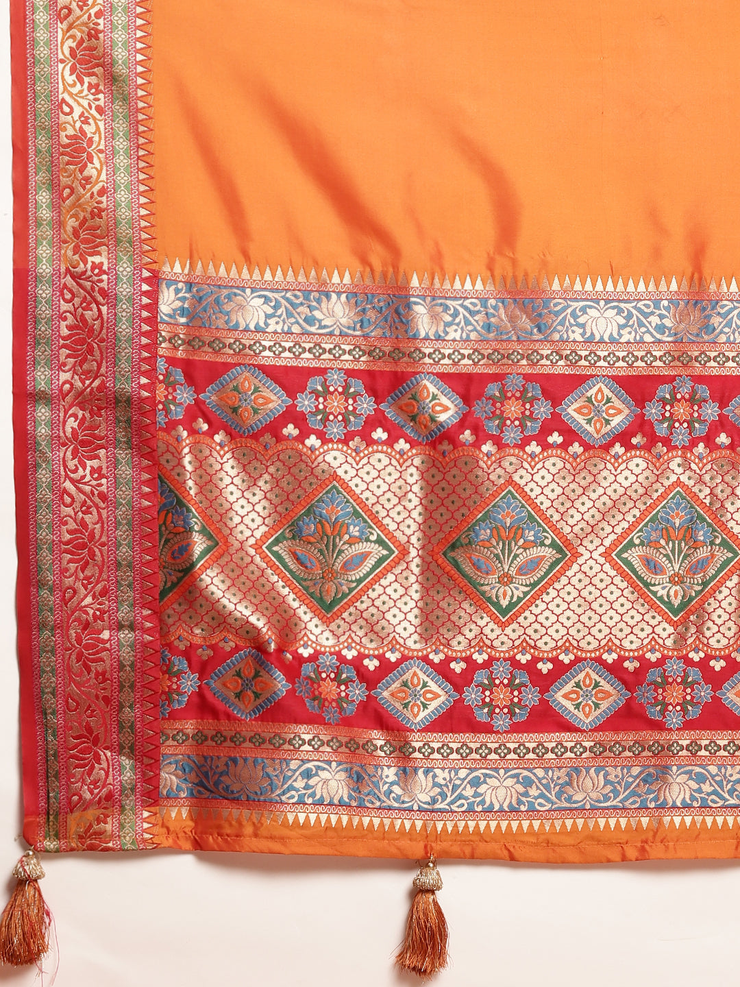 Festival Of Drapes (Orange) Ready To Wear Pocket Saree