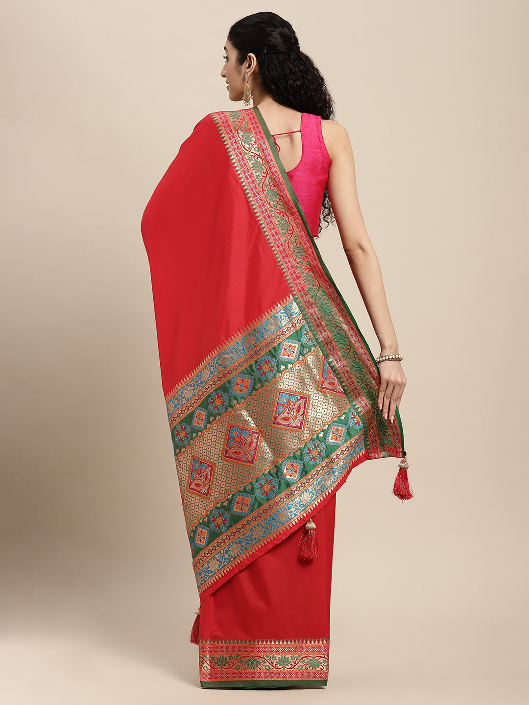 Festival Of Drapes (Red) Ready To Wear Pocket Saree