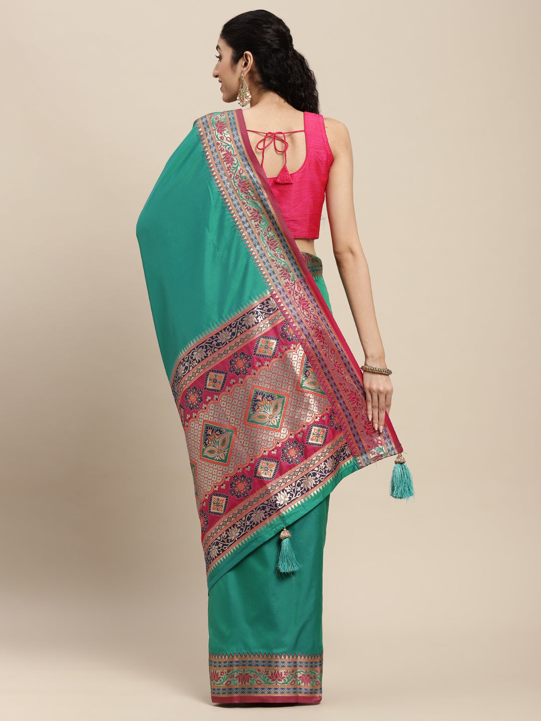 Festival Of Drapes (Green) Ready To Wear Pocket Saree