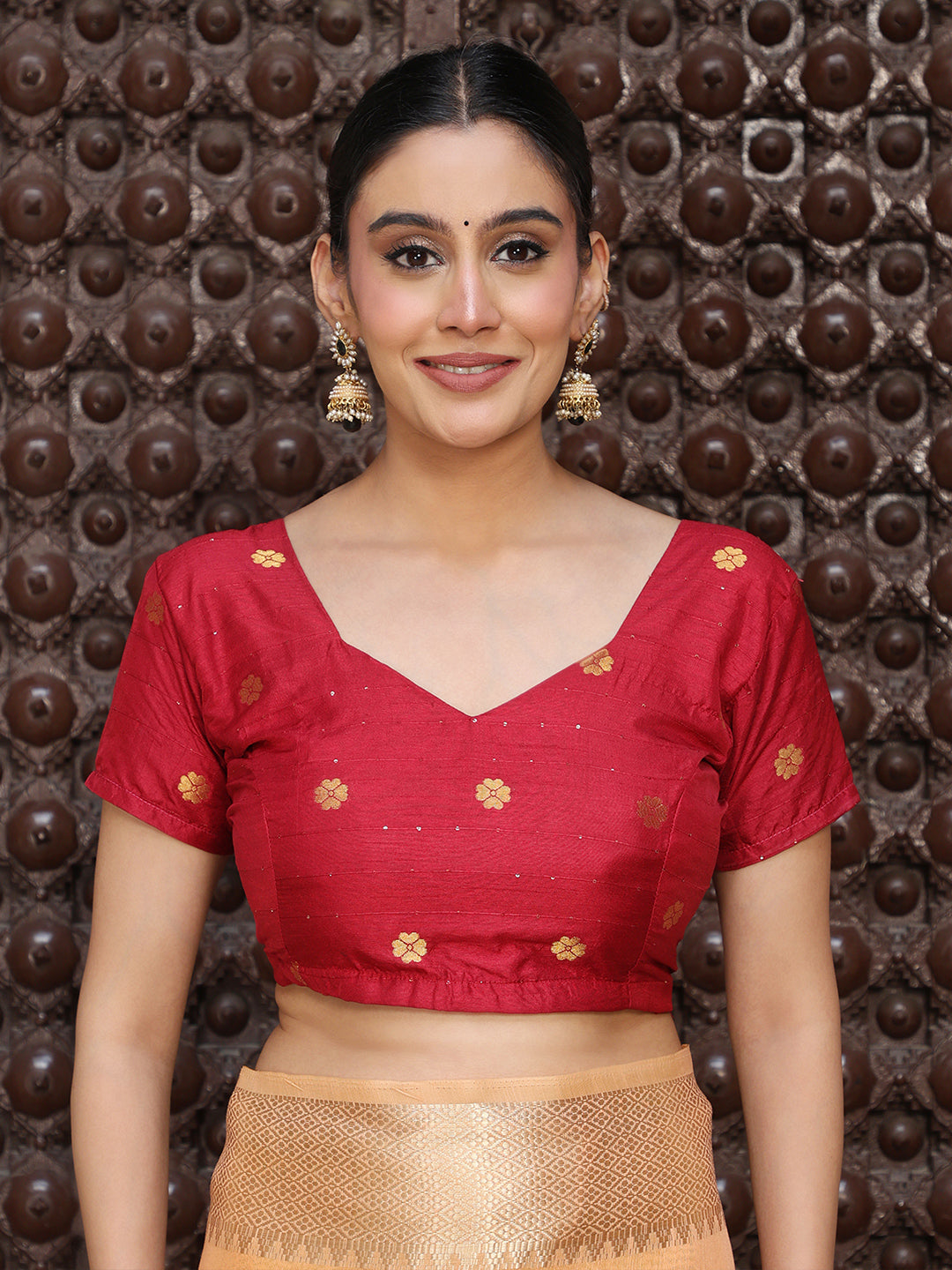 Orange Cotton Silk Ready To Wear Pocket Saree