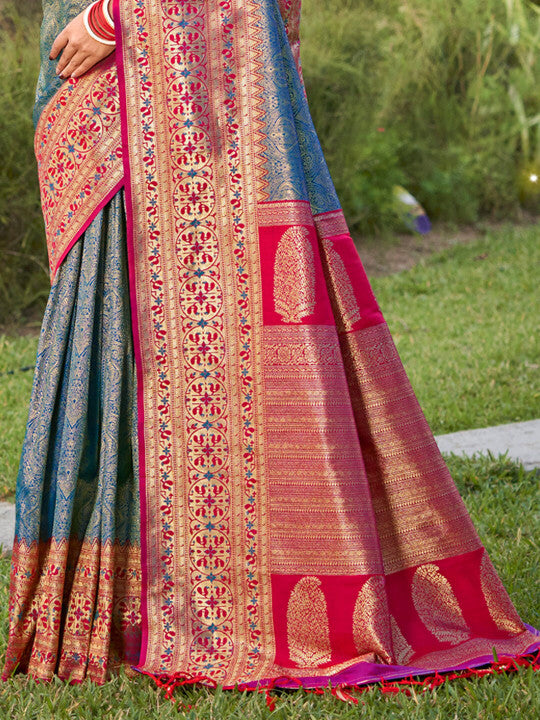 Golden Hour Banarasi Silk (A) Ready To Wear Pocket Saree