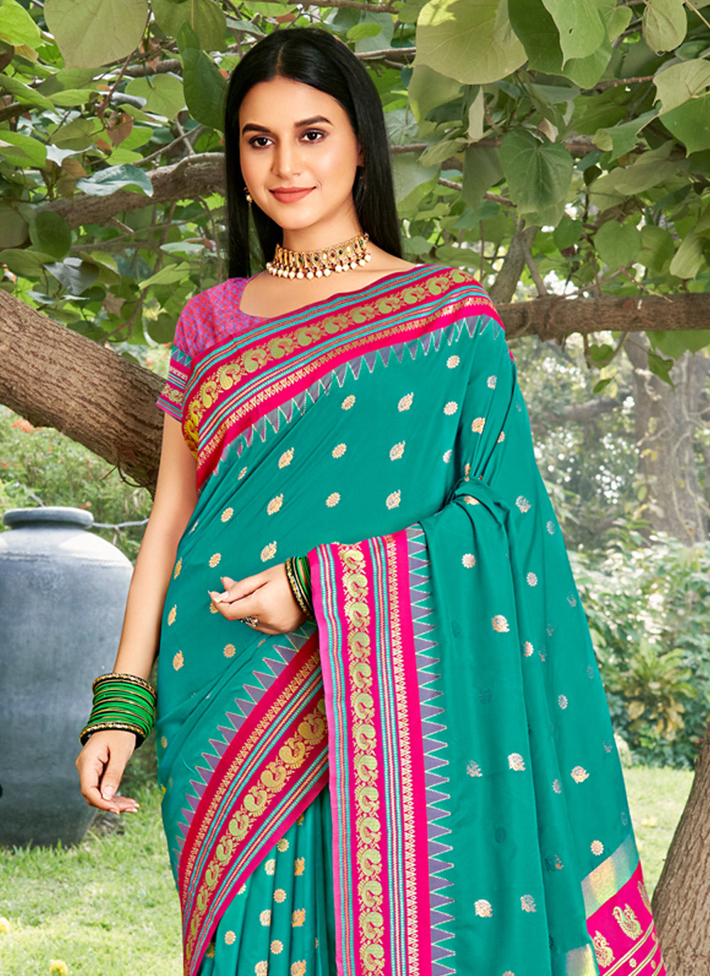 Saaj Silk (F) Ready To Wear Pocket Saree