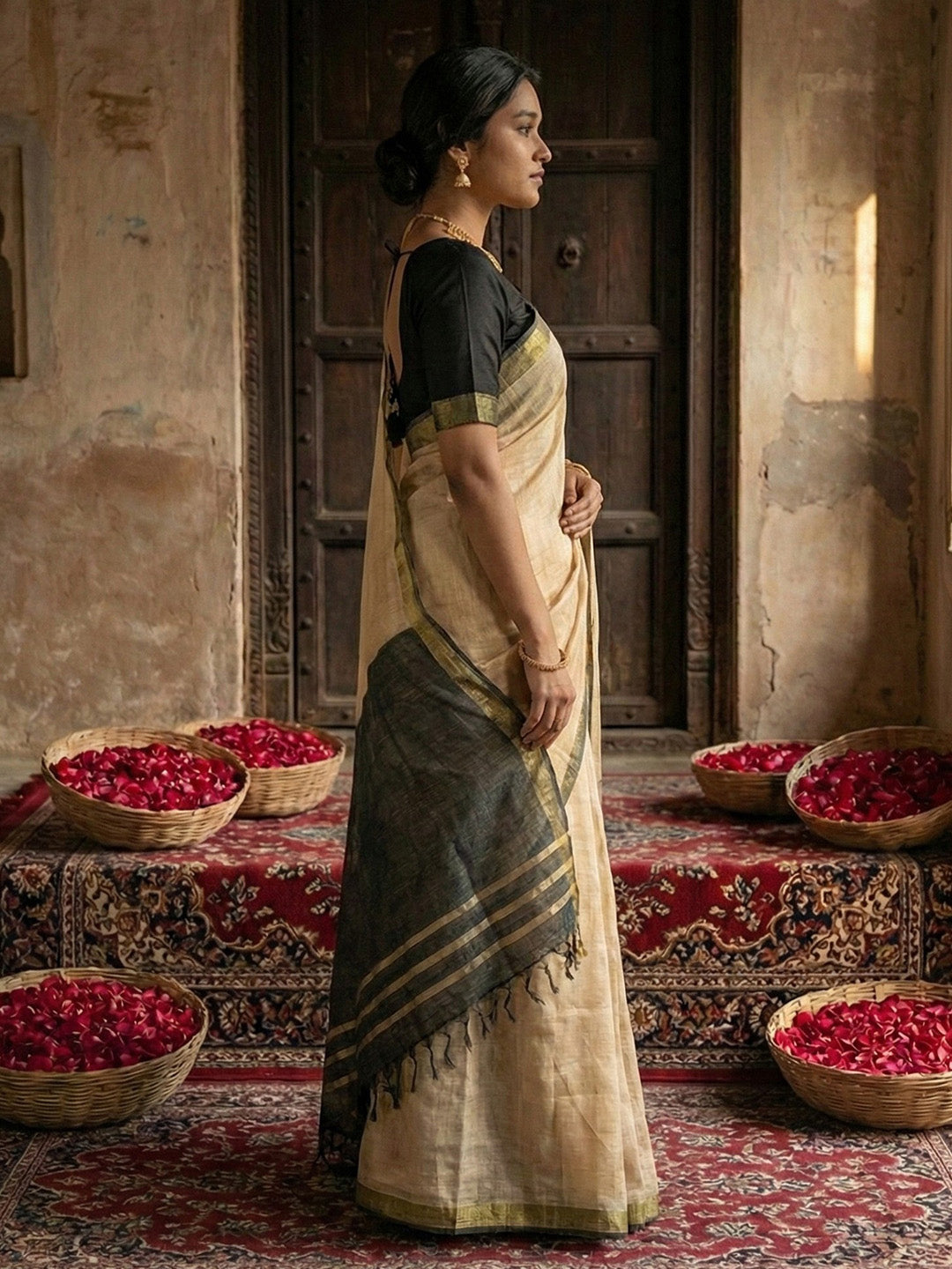 Anvaya Cotton Silk (E) Ready To Wear Cotton Saree