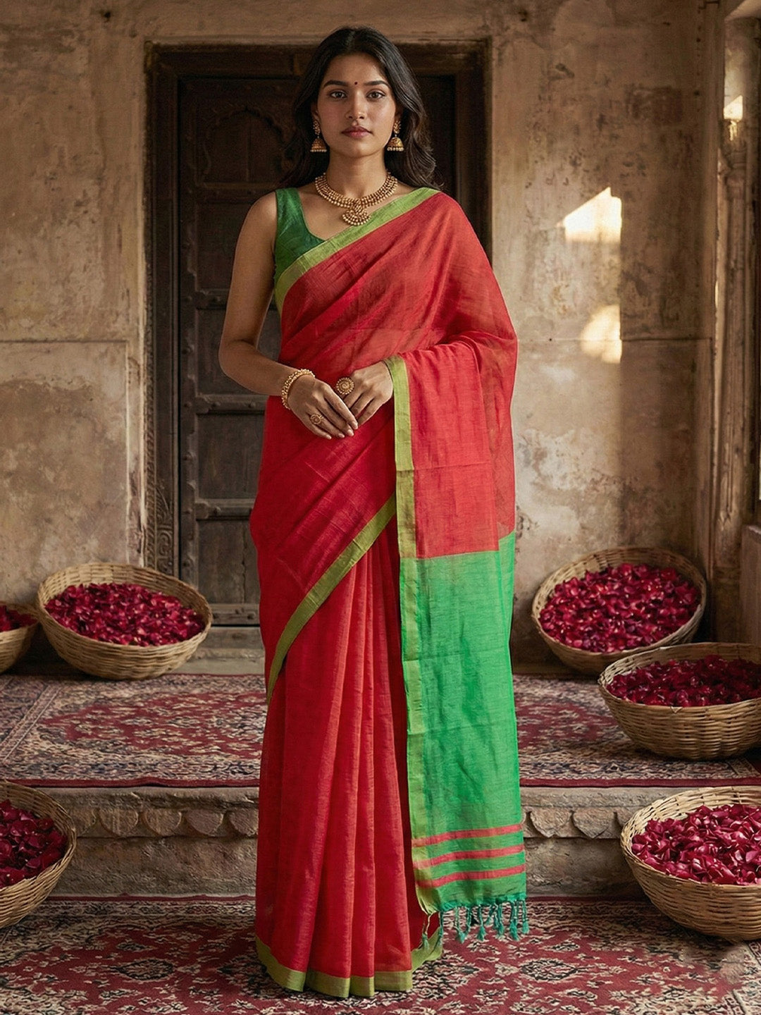 Anvaya Cotton Silk (B) Ready To Wear Pocket Saree