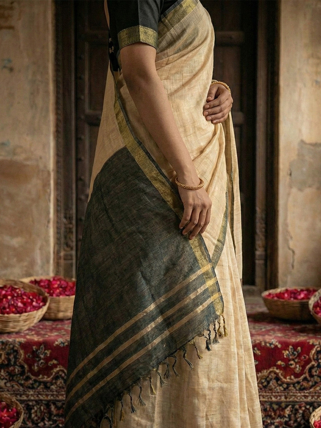 Anvaya Cotton Silk (E) Ready To Wear Cotton Saree