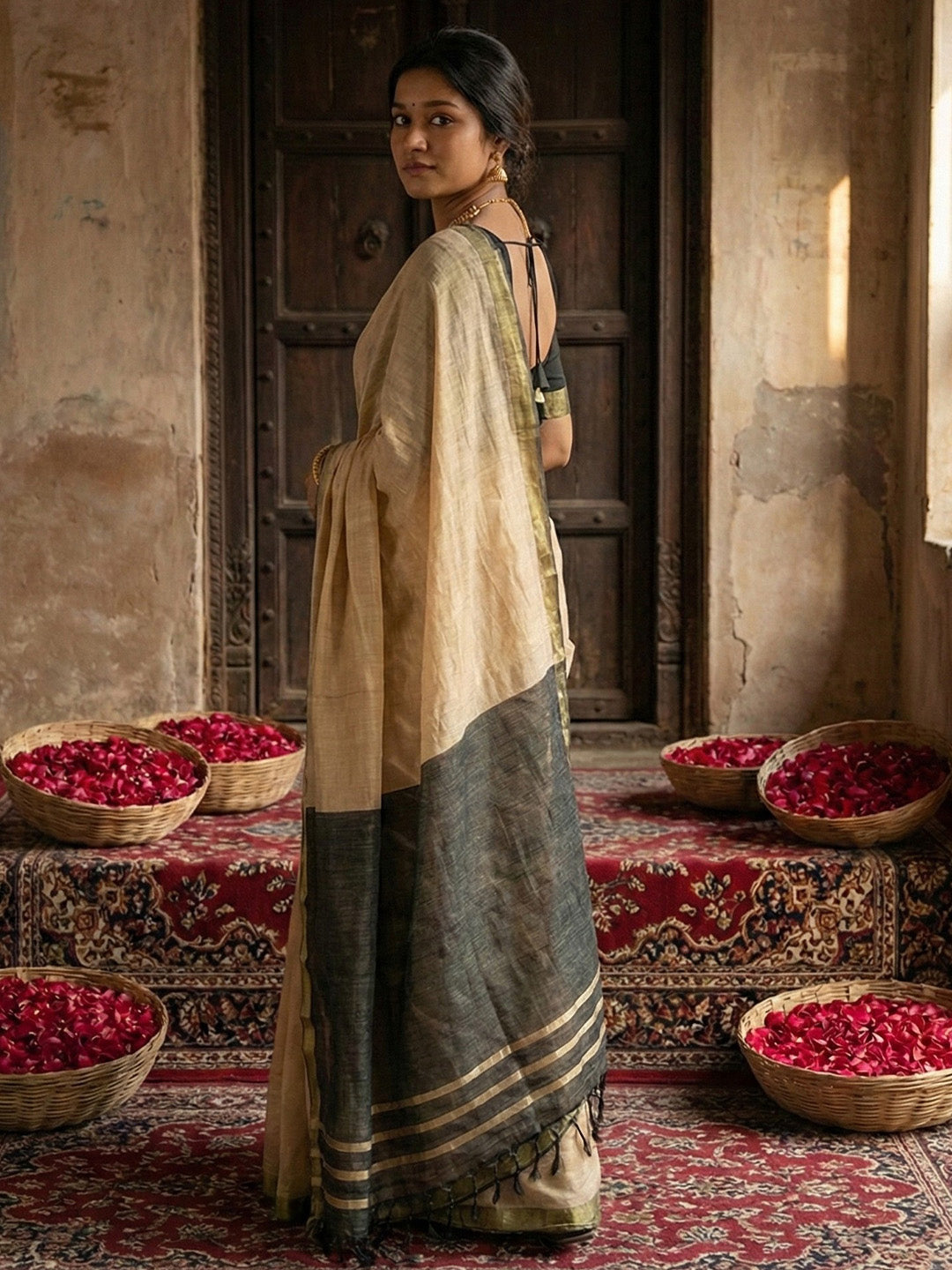 Anvaya Cotton Silk (E) Ready To Wear Cotton Saree