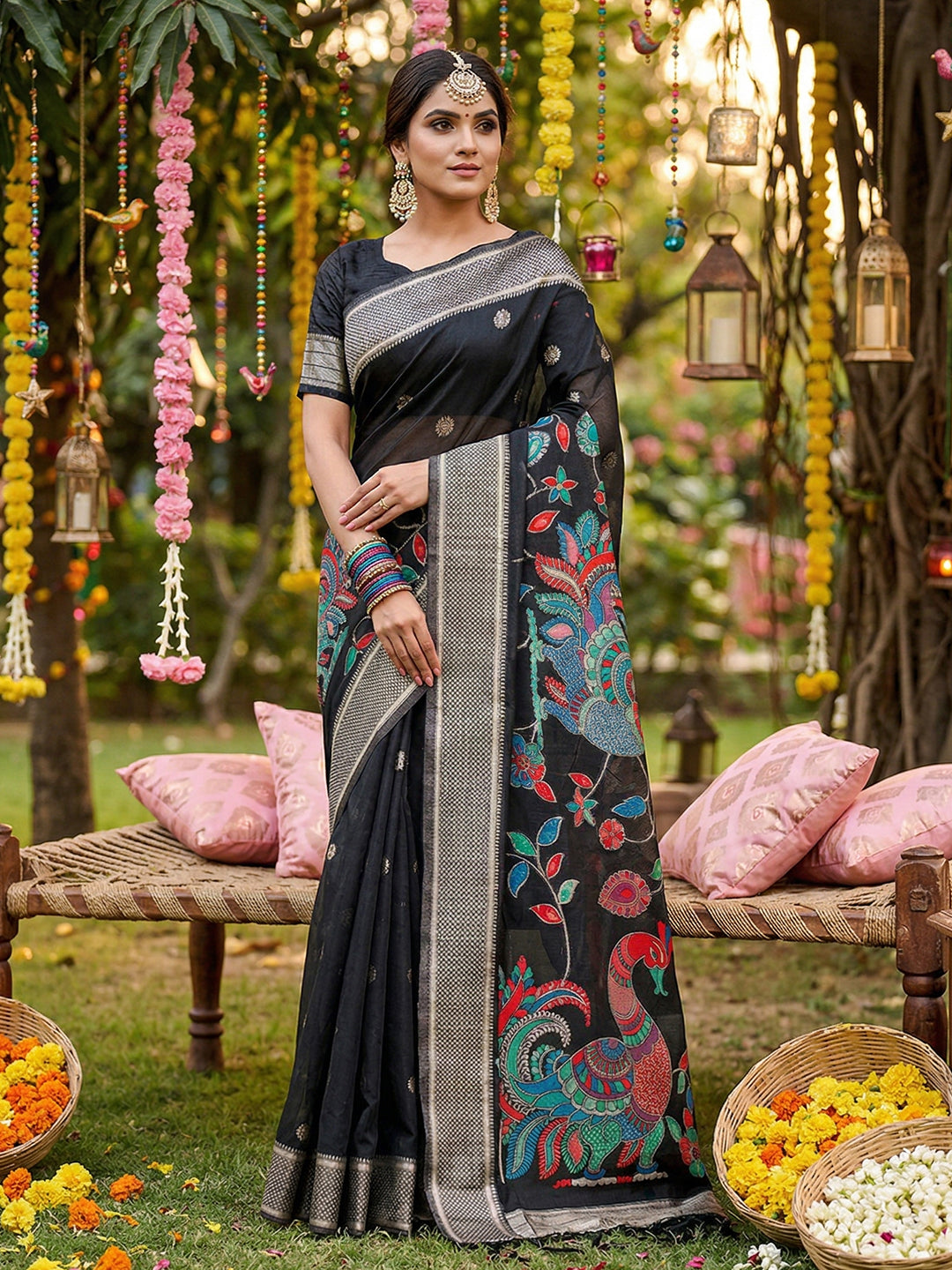Mayurika Linen Cotton (A) Ready To Wear Pocket Saree