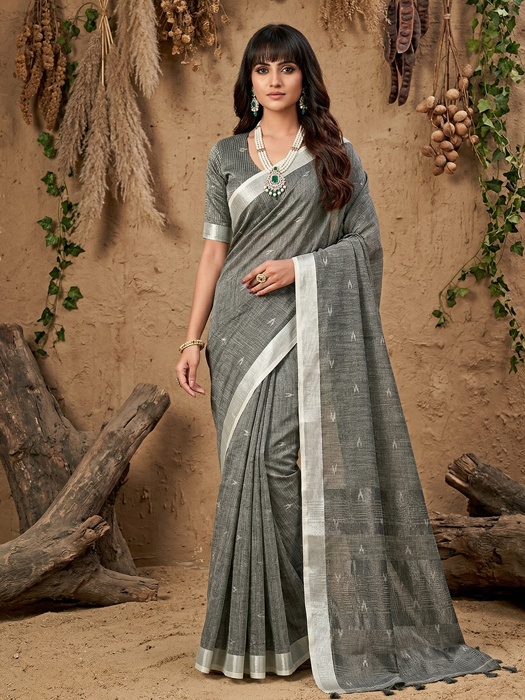 Drapedew Linen Cotton (D) Ready To Wear Pocket Saree