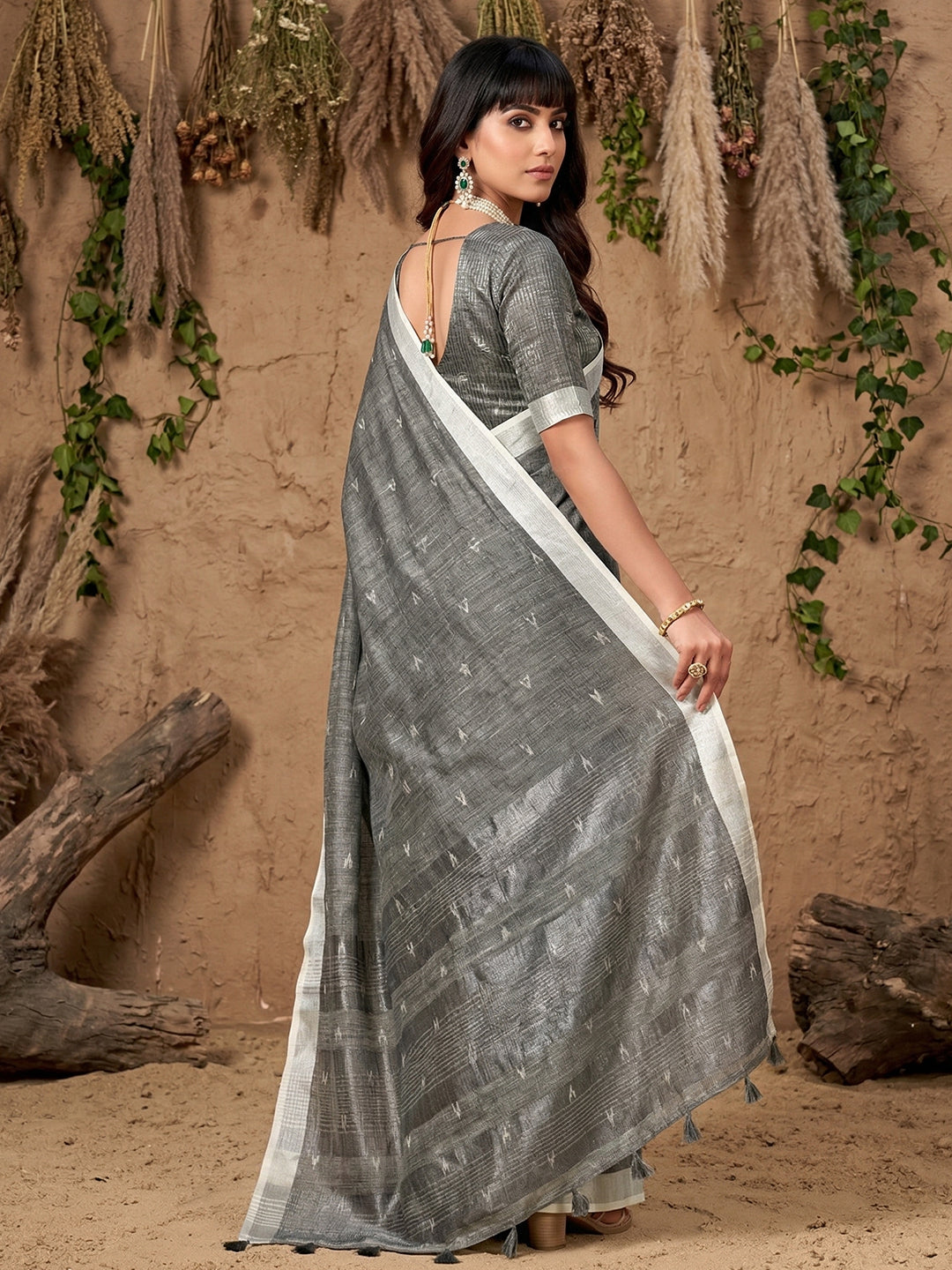 Drapedew Linen Cotton (D) Ready To Wear Pocket Saree