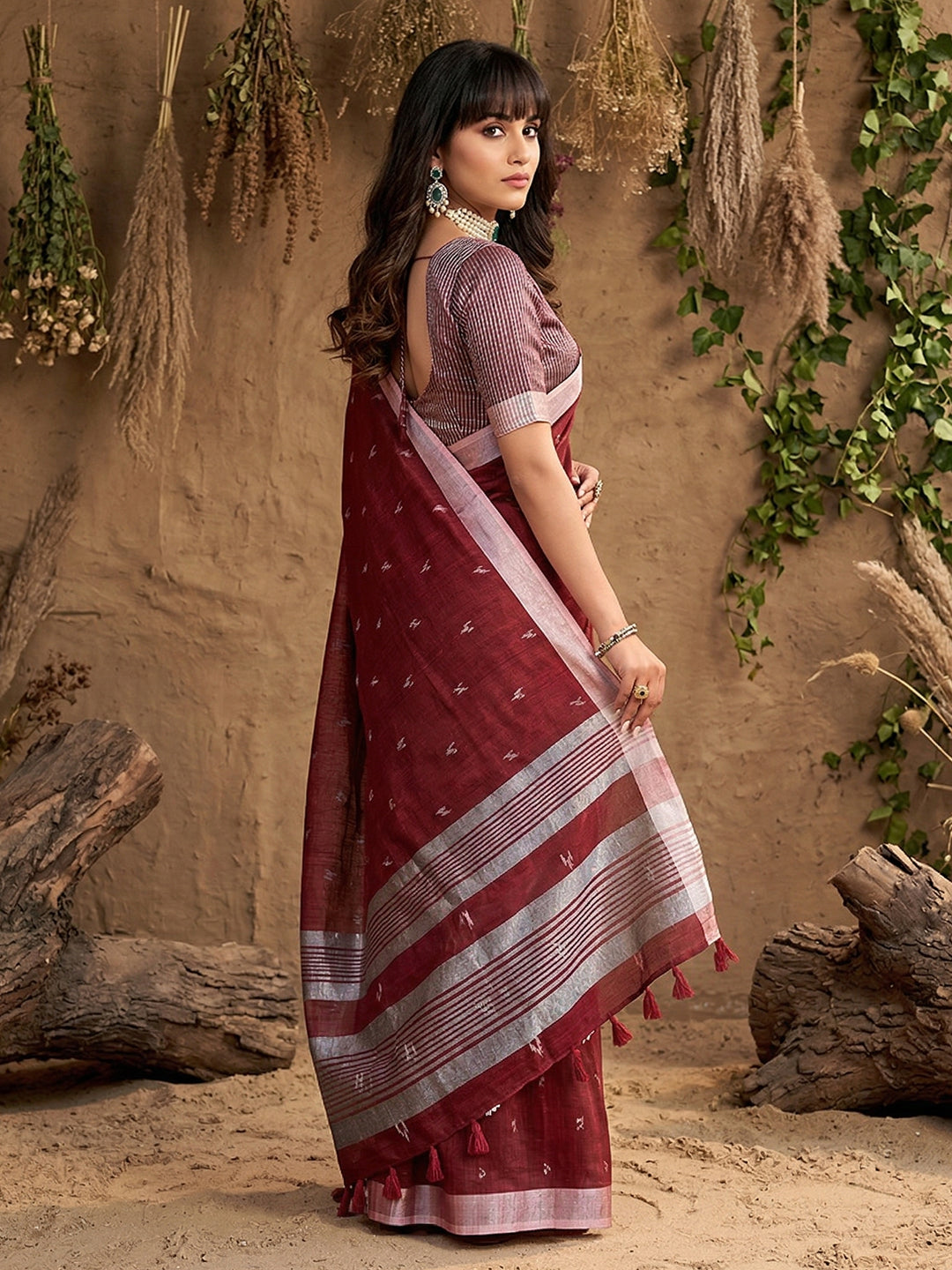 Drapedew Linen Cotton (A) Ready To Wear Pocket Saree