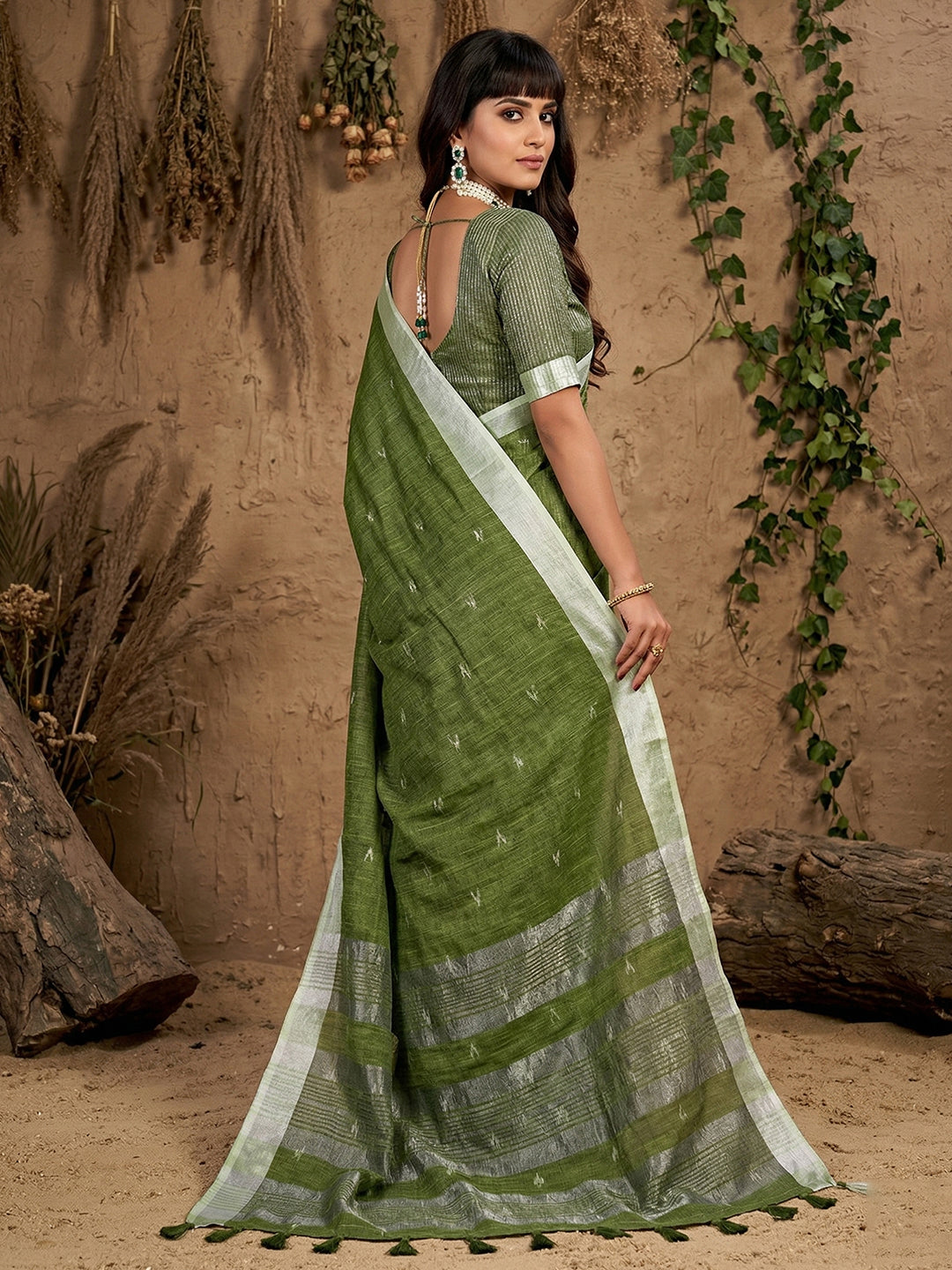 Drapedew Linen Cotton (E) Ready To Wear Pocket Saree