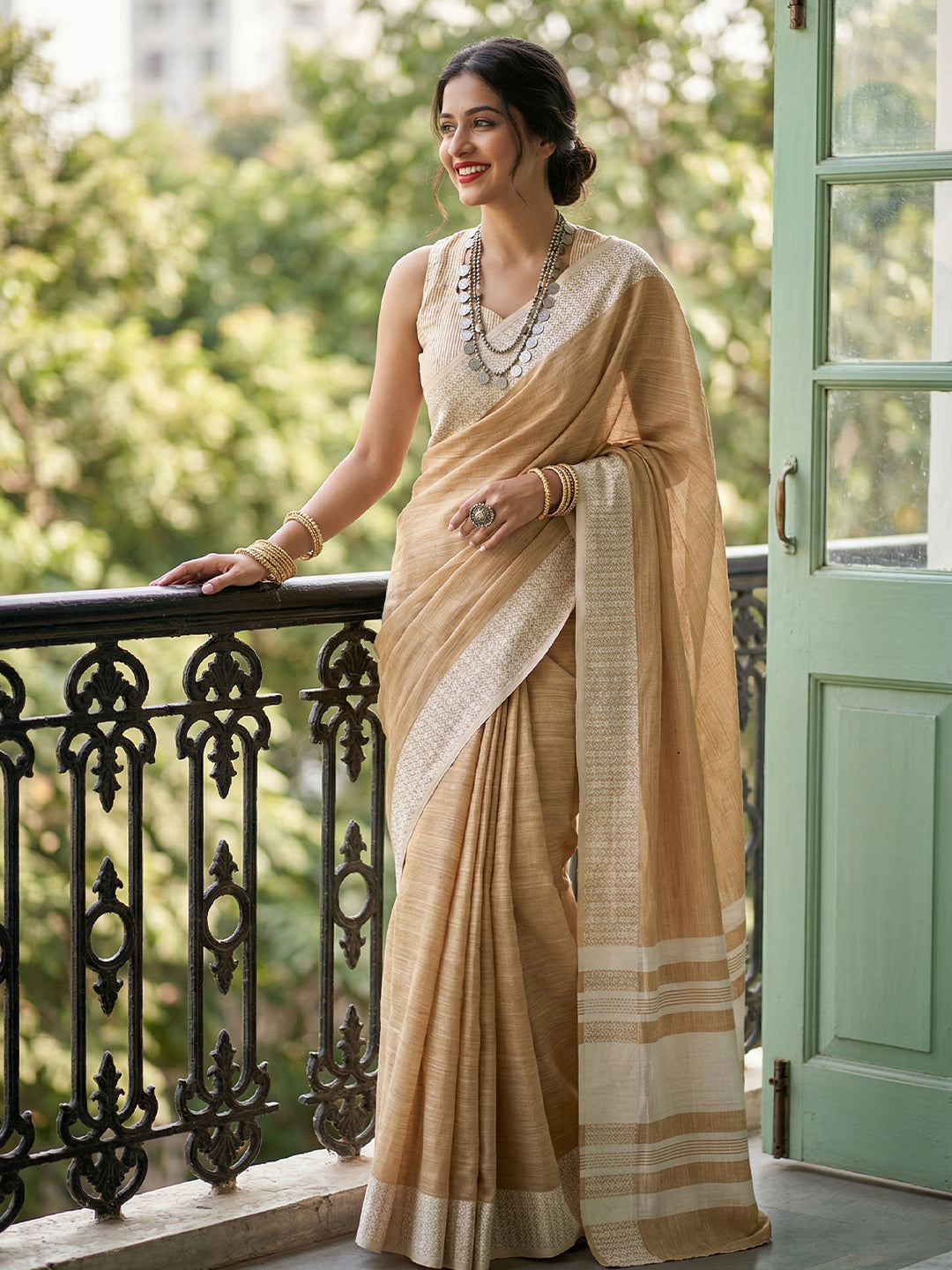 Subtle Charm Linen (C) Ready To Wear Pocket Saree