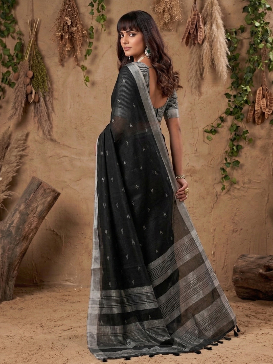 Drapedew Linen Cotton (B) Ready To Wear Pocket Saree