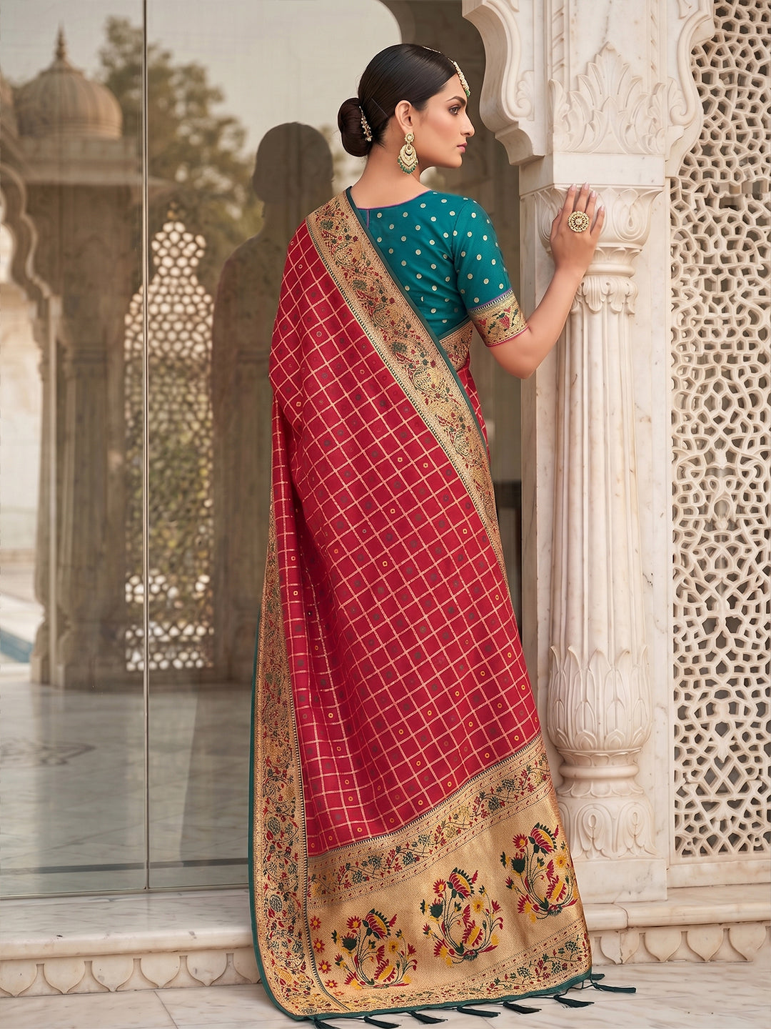 Rajsi Powerloom Paithani Silk (B) Ready To Wear Pocket Saree