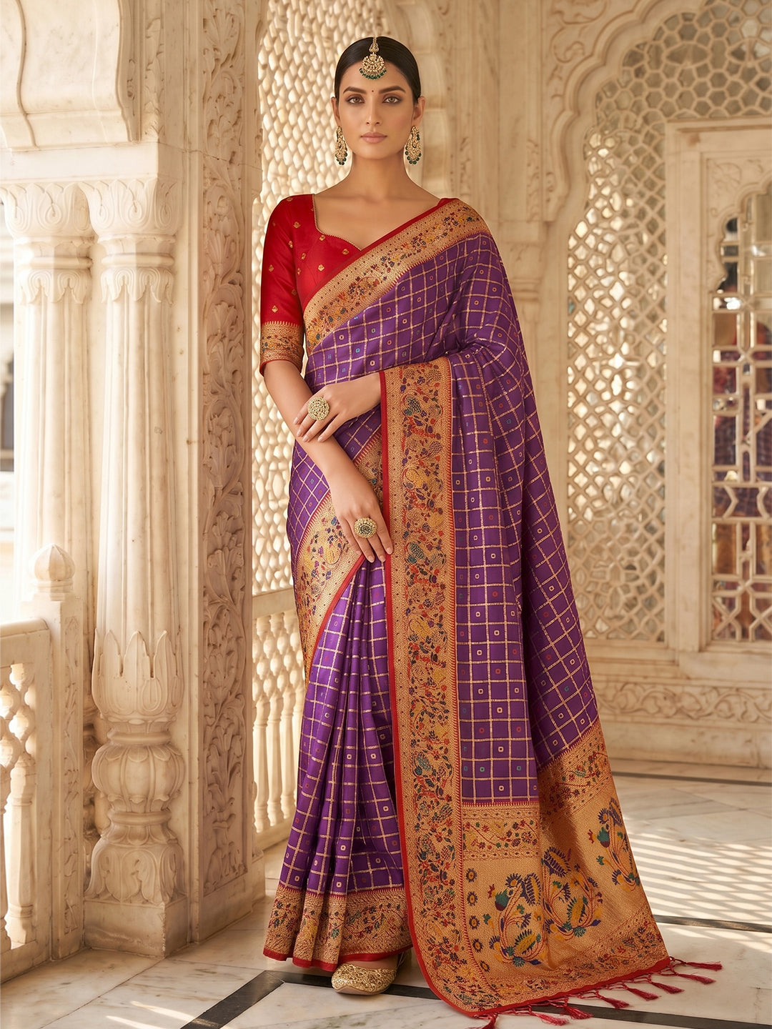 Rajsi Powerloom Paithani Silk (A) Ready To Wear Pocket Saree